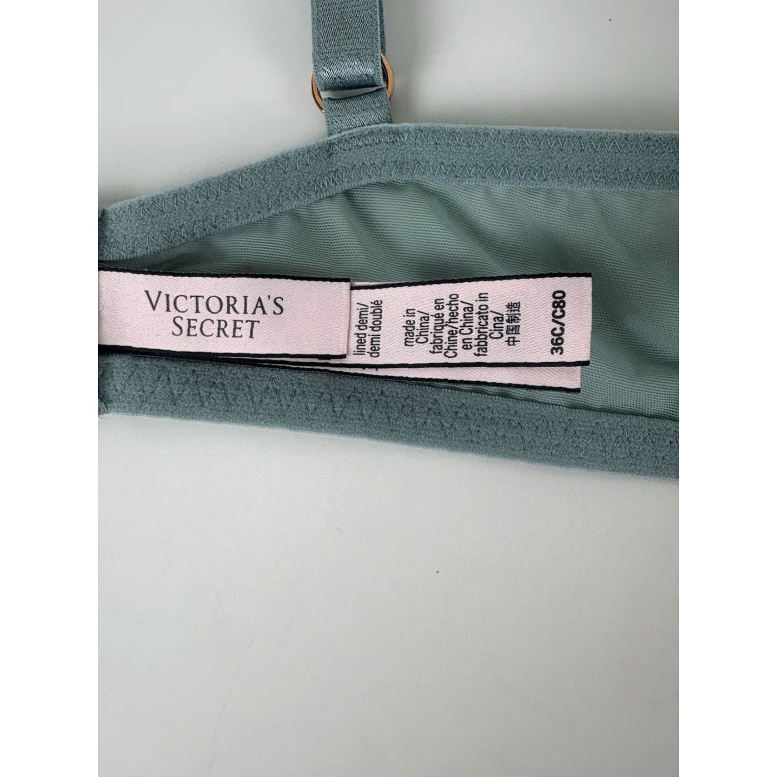 Victoria's Secret Victoria's Secret Dream Angels Lined Demi Teal Lace Bra Womens Size 36C Size ONE SIZE - 5 Thumbnail