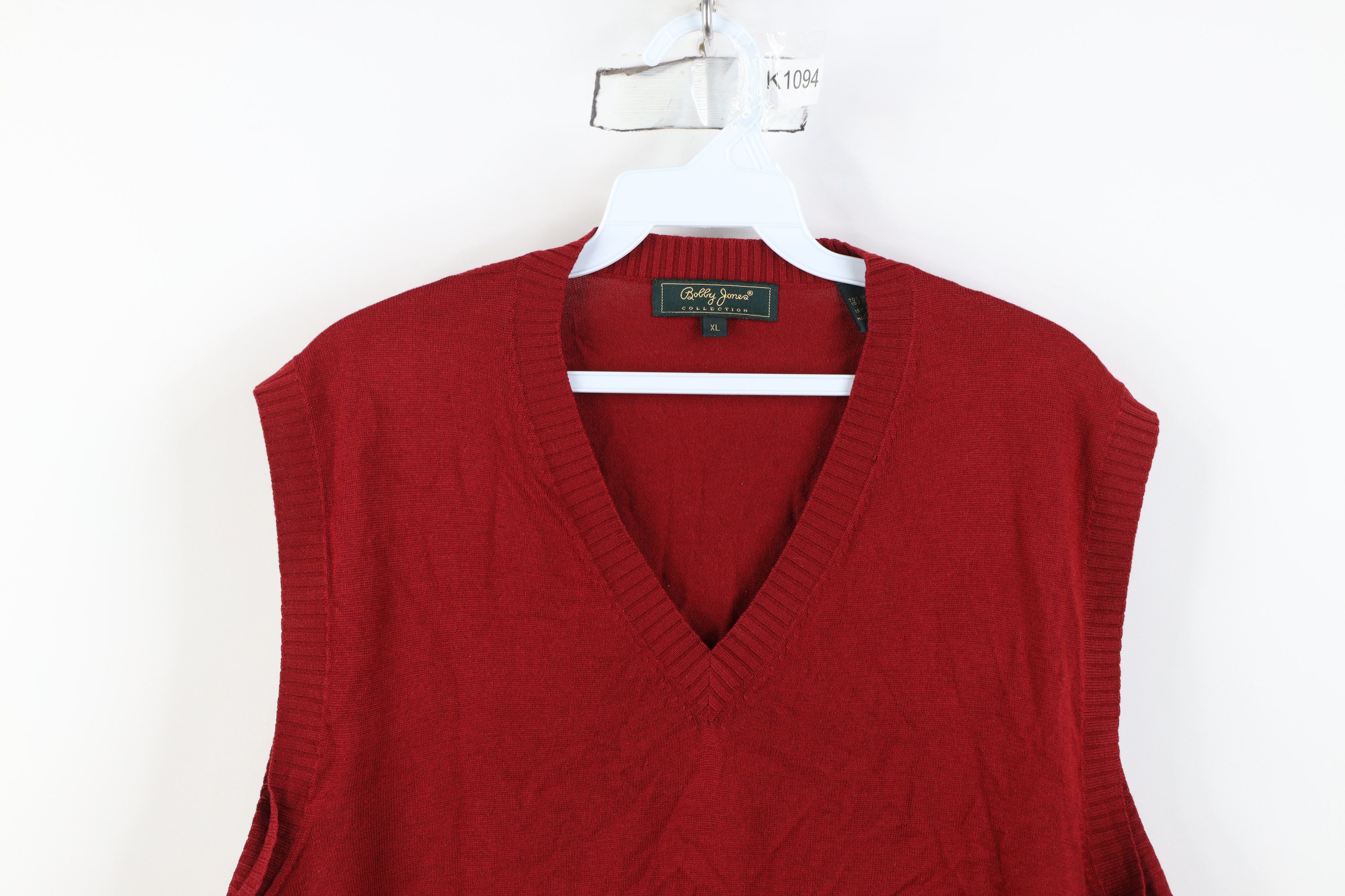 Vintage Vintage 90s Streetwear Cashmere Blend Knit Sweater Vest Red Size US XL / EU 56 / 4 - 2 Thumbnail