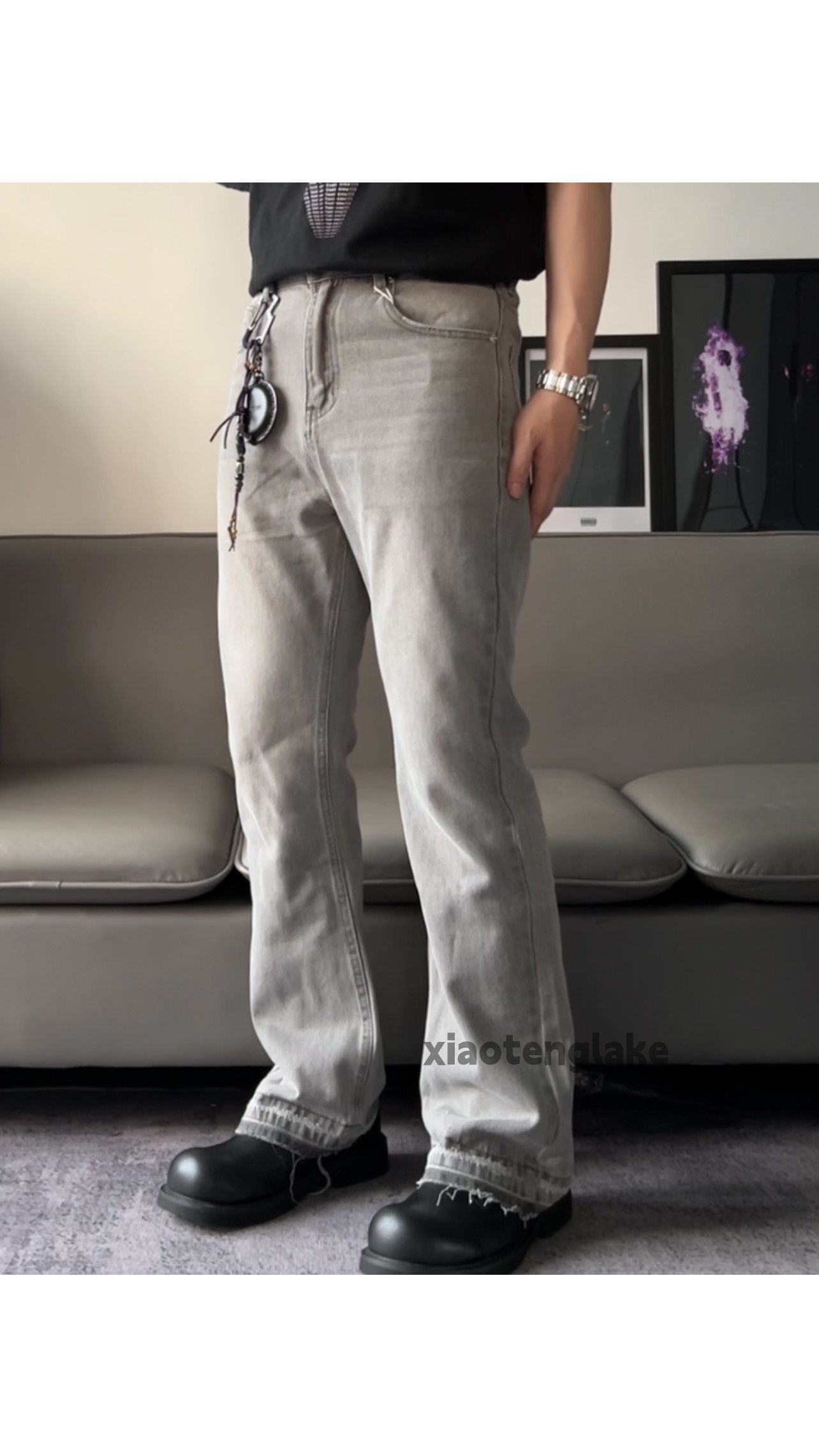 Jean × Vintage washed faded yuppie y2k punk grunge flared jeans Size US 30 / EU 46 - 6 Thumbnail