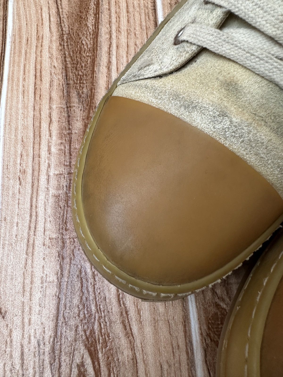 Rick Owens Rick Owens Beige Gum Sole Low Suede Ramones Size US 8.5 / EU 41-42 - 13 Thumbnail