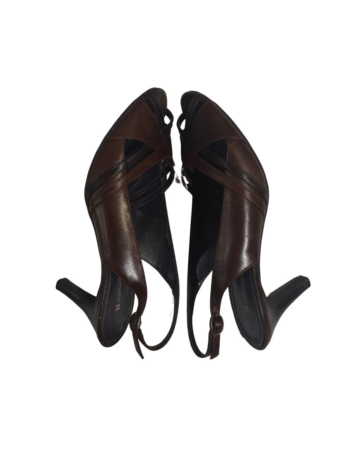 Naturalizer Brown leather slingback Heels.wf7521 Size US 8 / IT 38 - 7 Thumbnail