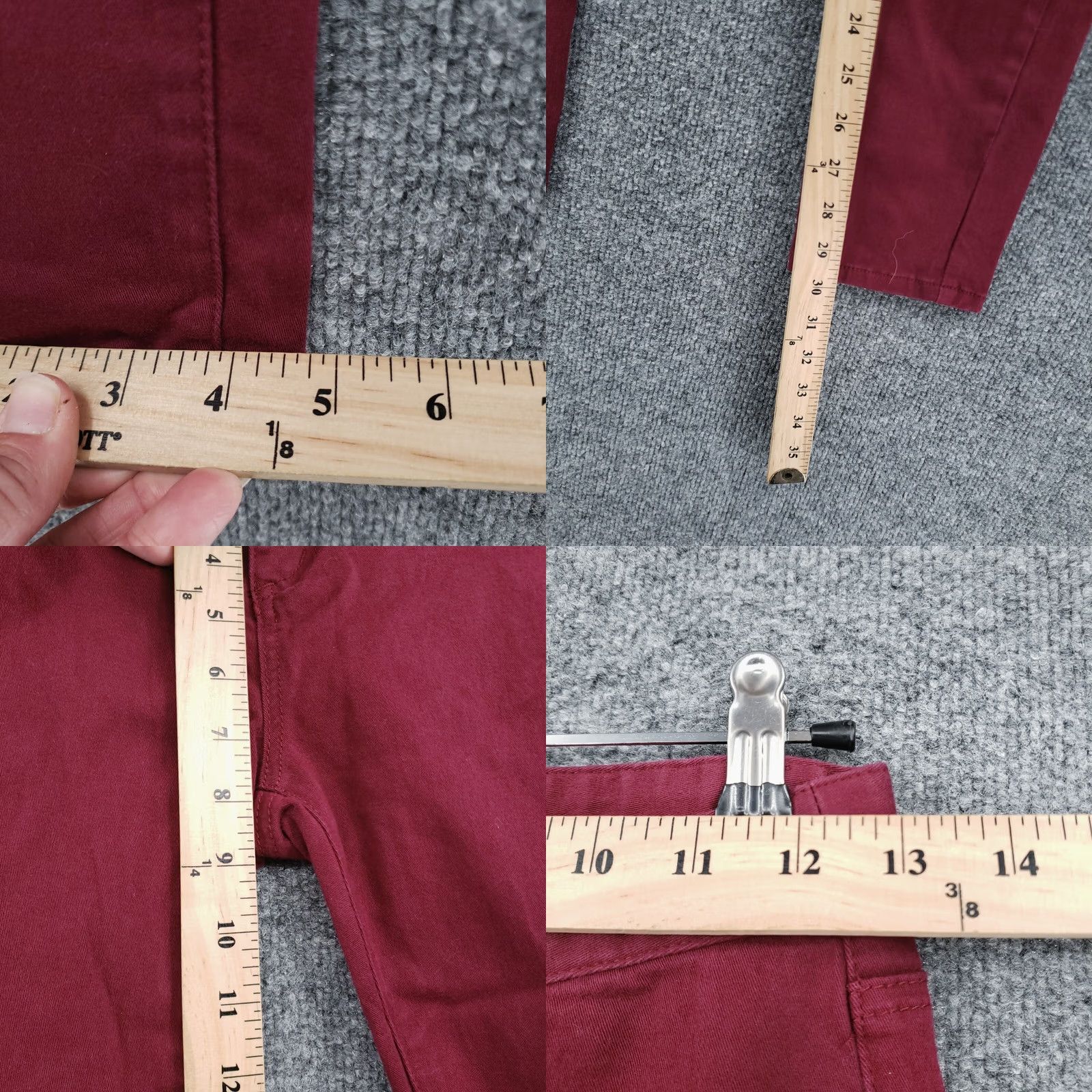 Billabong Billabong Pants Womens 26 Red Peddler Jegging Low Rise Flat Front Cotton Blend Size 26" / US 2 / IT 38 - 8 Thumbnail