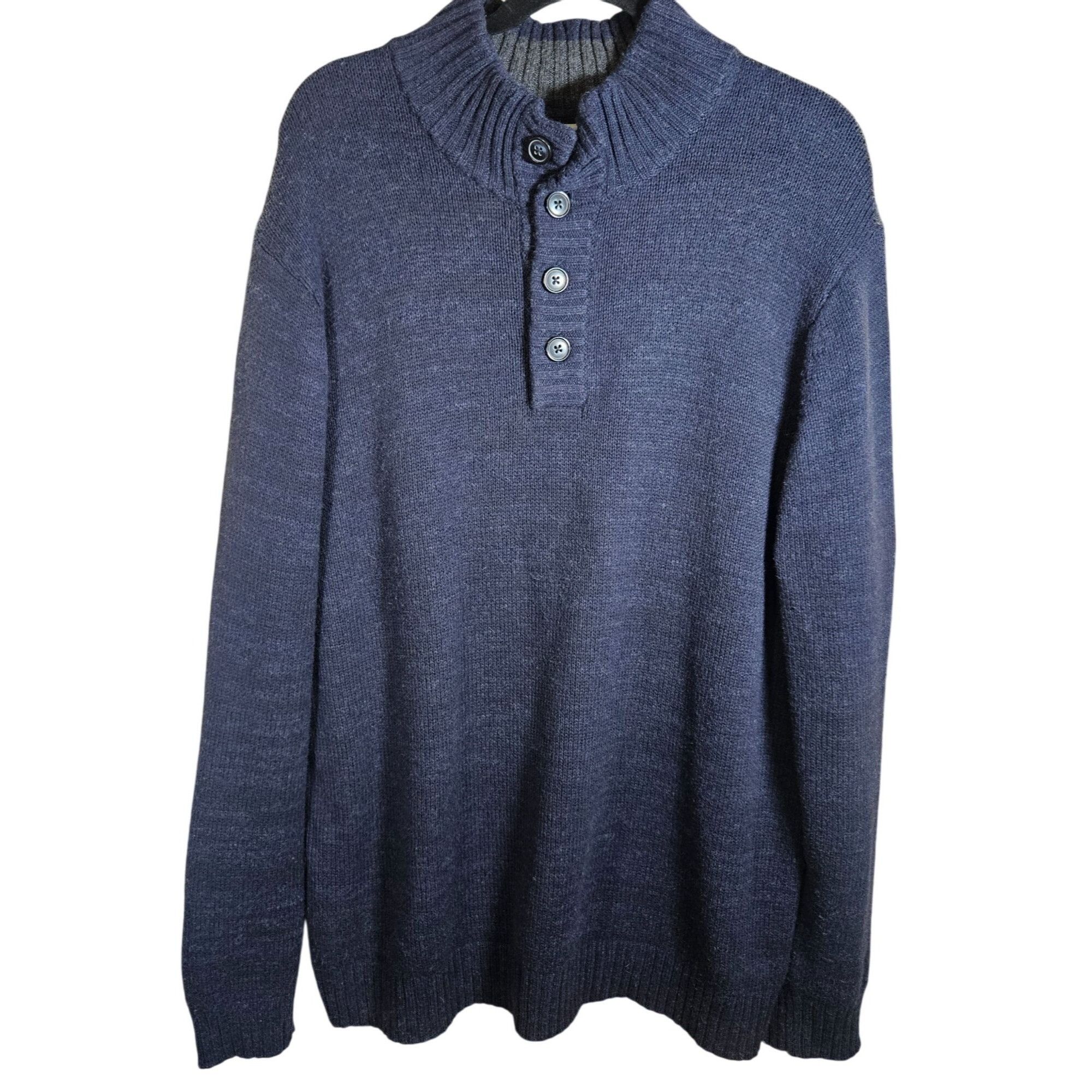 Old Navy Men Blue Ribbed Sweater XL Cozy Grandpacore Fall Layering Da Size US XL / EU 56 / 4 - 2 Thumbnail