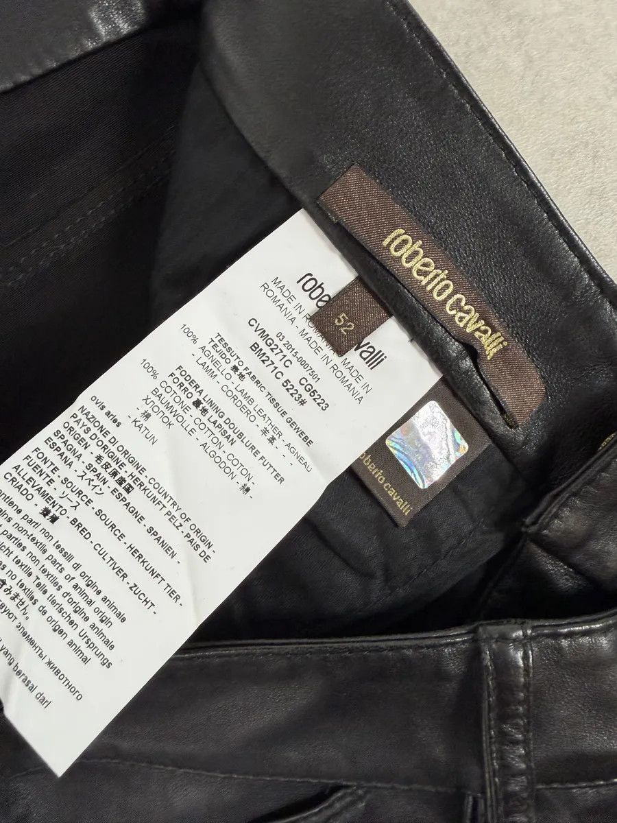 Roberto Cavalli AW2015 Roberto Cavalli Premium Black Biker Leather Pants Size US 33 - 10 Thumbnail