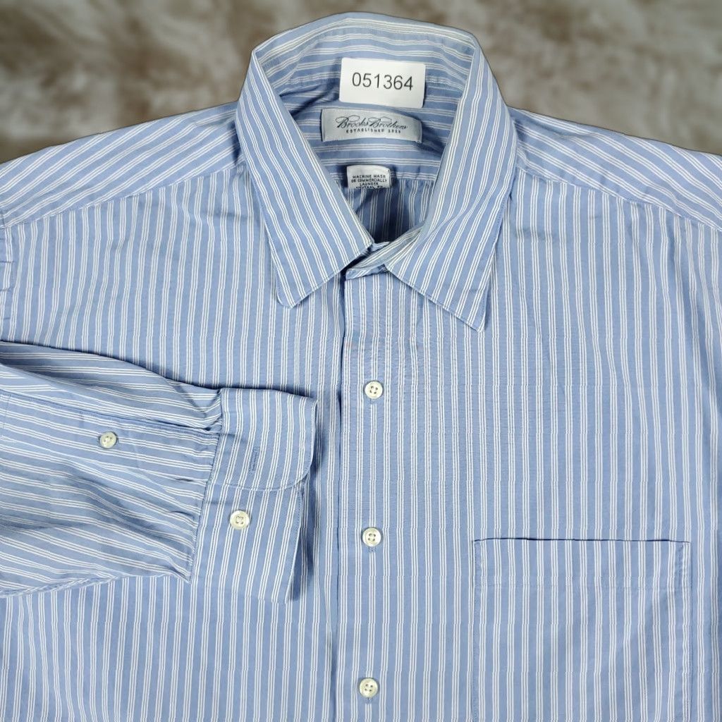 Brooks Brothers Brooks Brothers Dress Shirt Mens 16.5 Blue Striped Button  Up Long Sleeve Regular Fit | Grailed