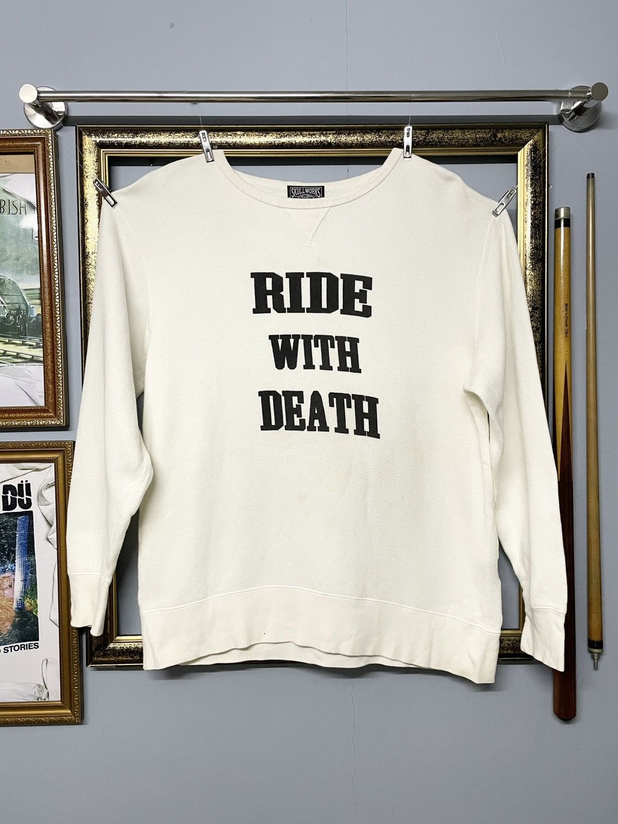 Japanese Brand Vintage Japan Designer Skull Works ‘Ride With Death’ Sweat Size US L / EU 52-54 / 3 - 1 Thumbnail