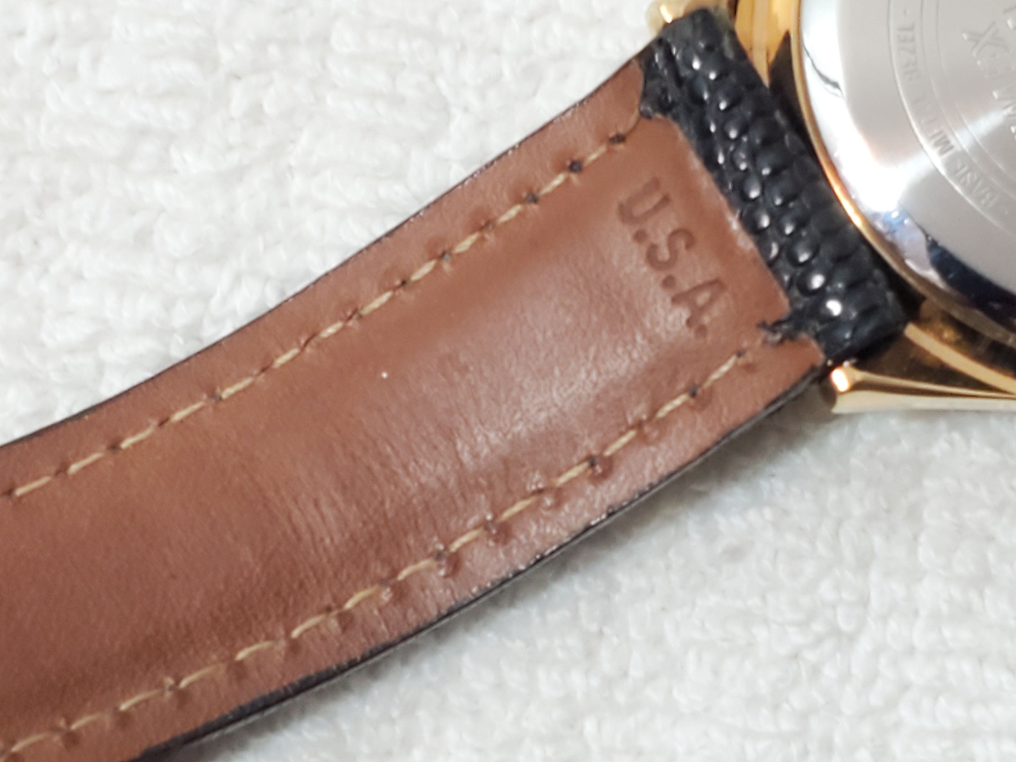 Timex Vintage Timex Men Watch Silver Dial Black Leather Croc Strap Size 36 - 6 Thumbnail