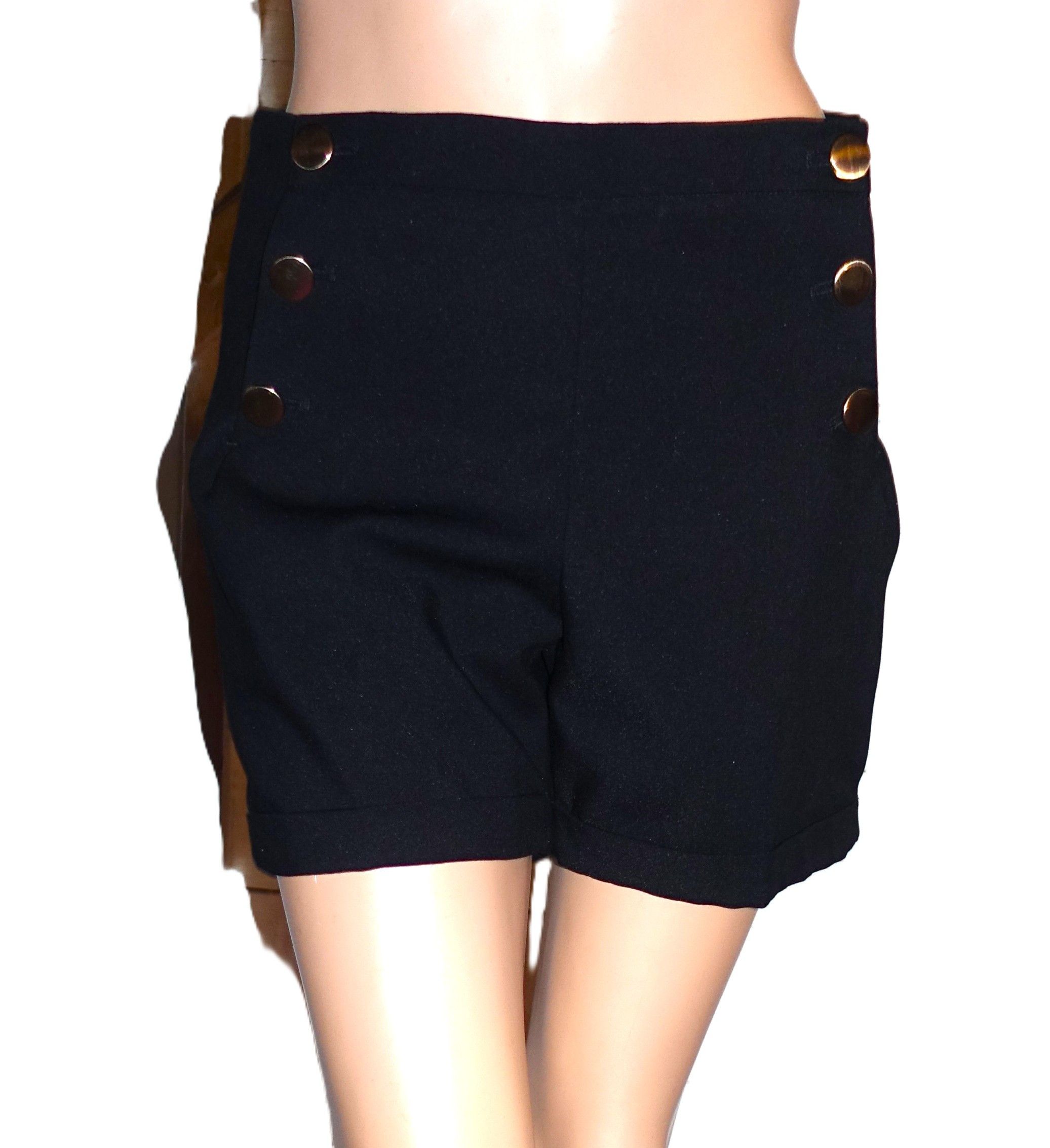 H&M H&M Black Sailor Shorts 6 Size 28" / US 6 / IT 42 - 1 Thumbnail