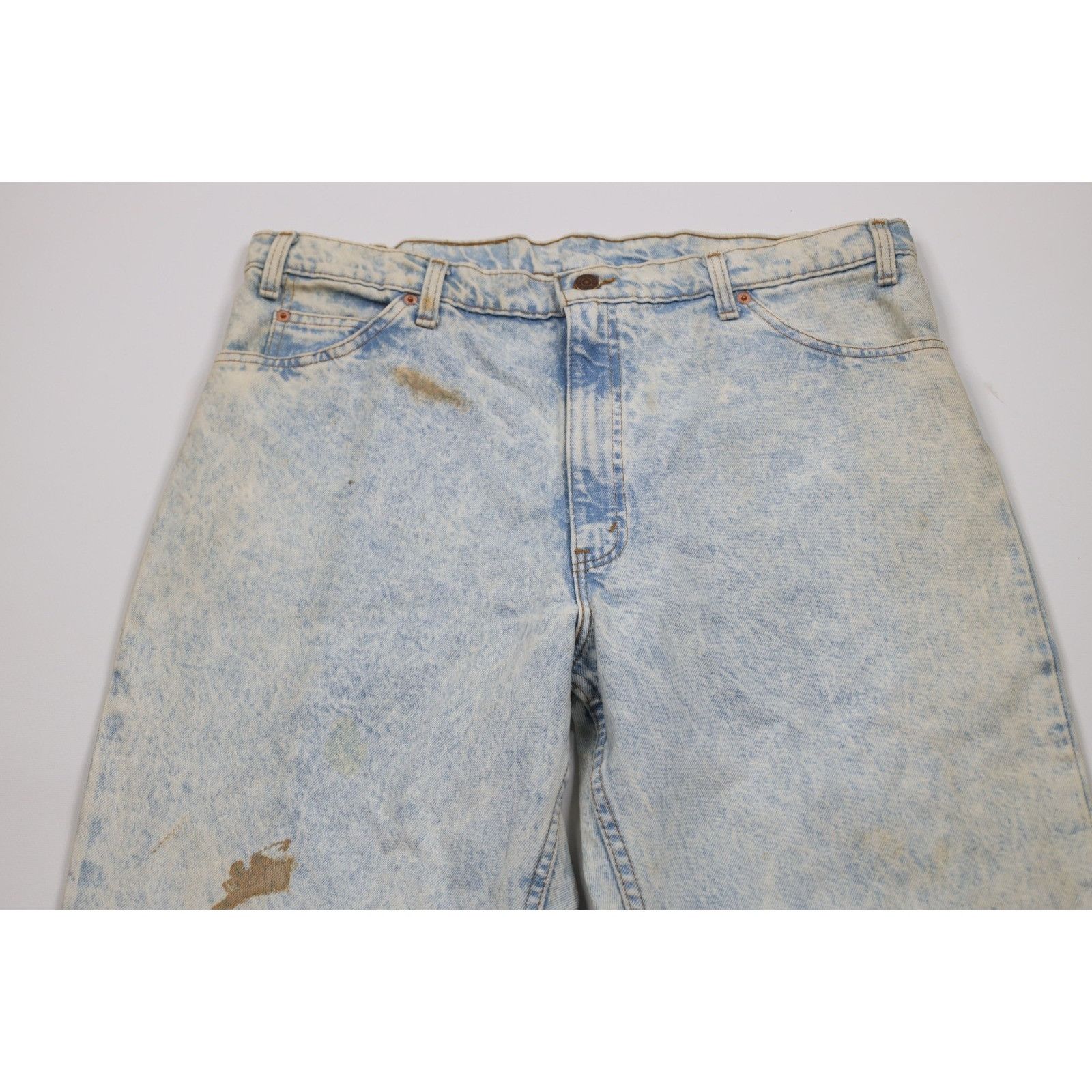 Levi's Deadstock Vintage 80s Levis 550 Orange Tab Whitewashed Jeans Size US 40 / EU 56 - 2 Thumbnail