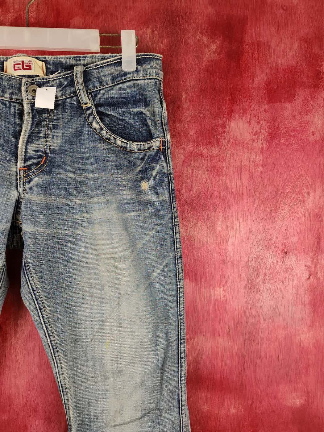 Japanese Brand DL Cubesugar Blue Faded Multipocket Denim jeans pants #S1478 Size US 31 - 13 Thumbnail