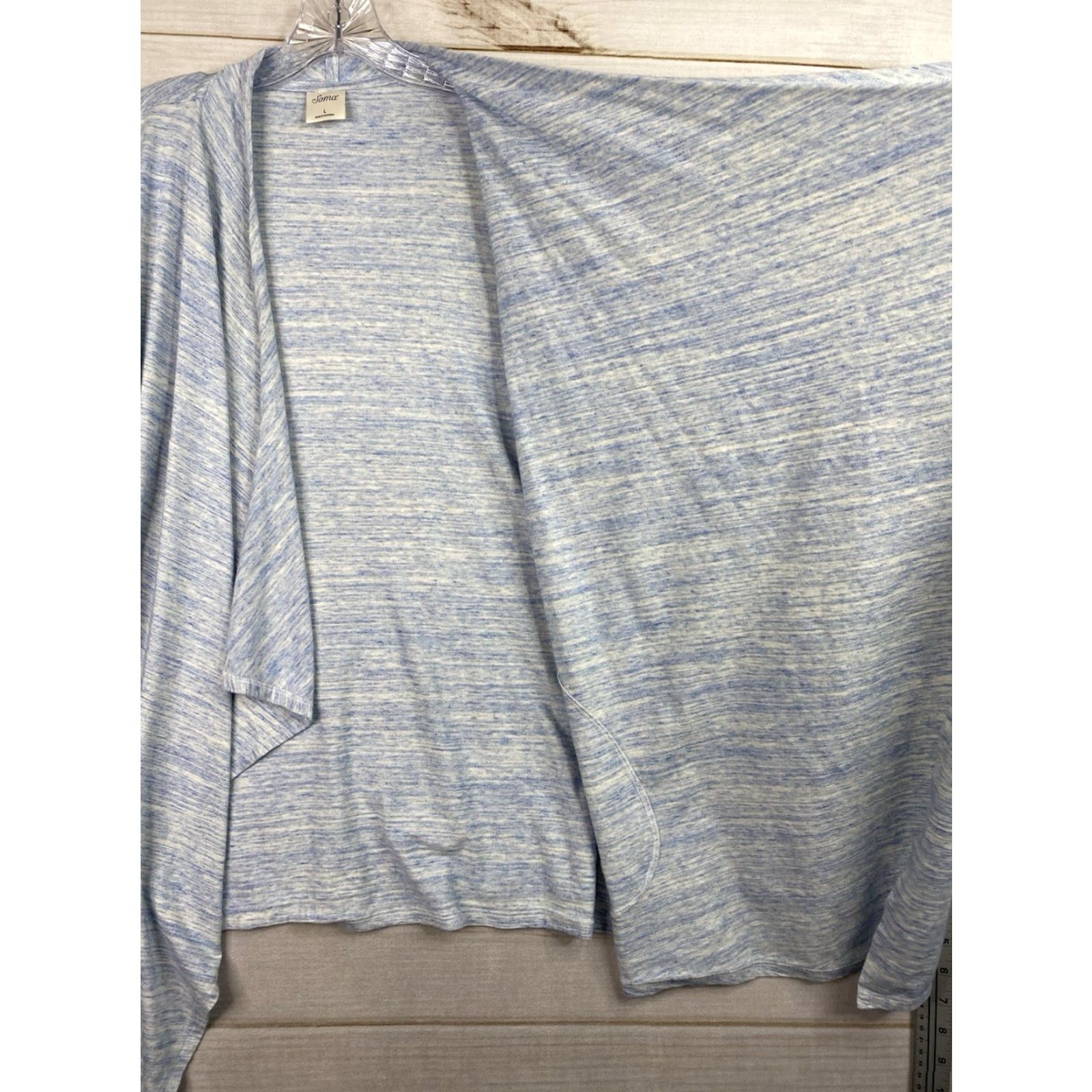 Vintage Soma Cardigan Duster Shirt Womens L Heather Sky Blue Open Front Casual Travel Comfort Ultra Soft Slub Terry Knit Size L / US 10 / IT 46 - 5 Thumbnail