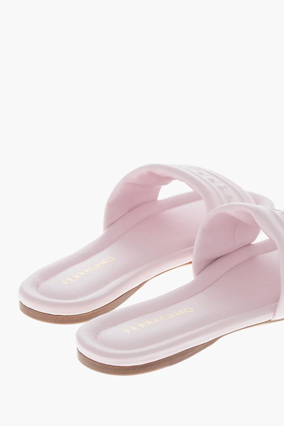 Salvatore Ferragamo og1mm0426 Leather Slides in Pink Size US 9.5 / IT 39.5 - 2 Thumbnail