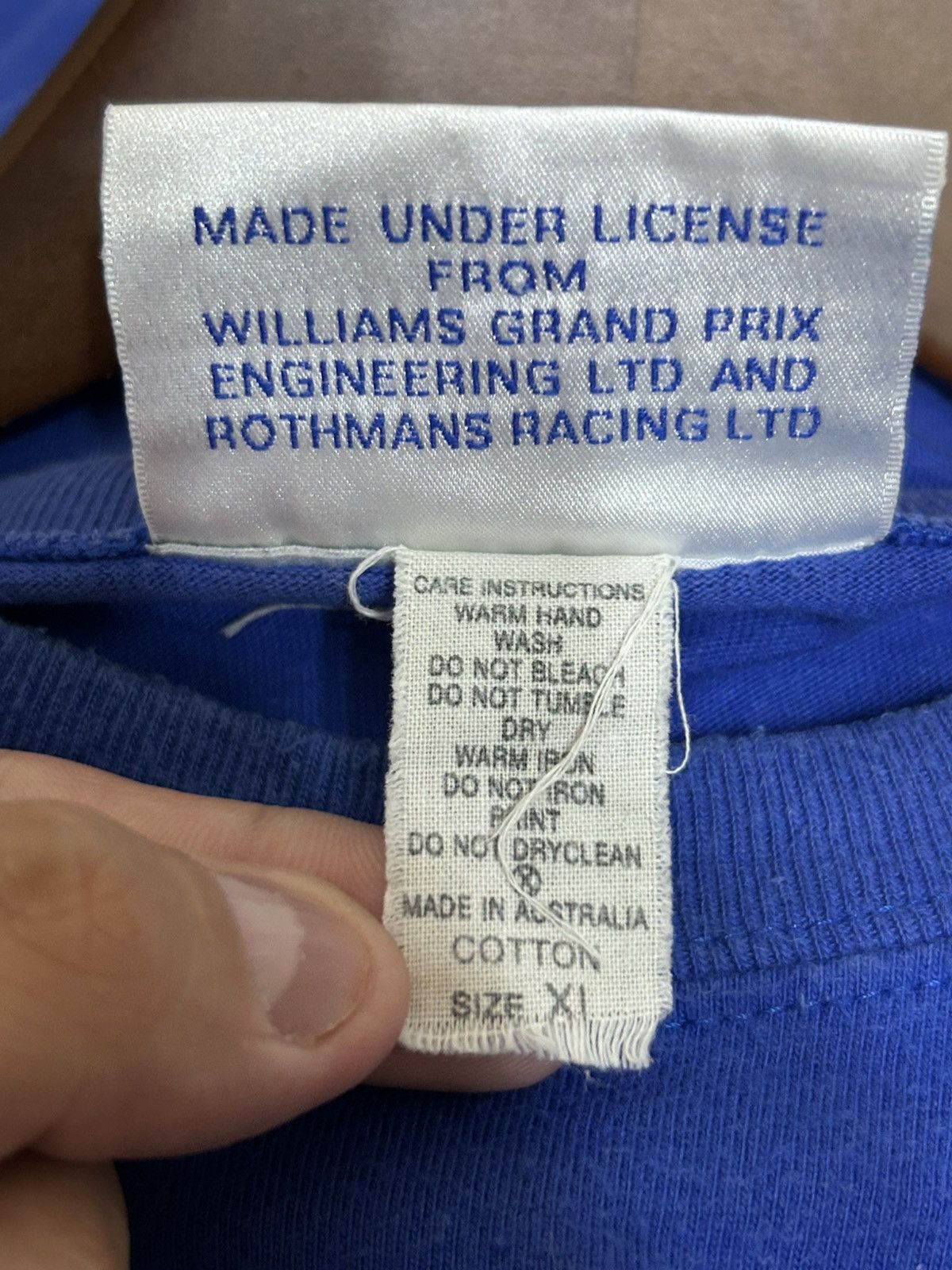 Formula 1 Vintage Rothmans Williams Renault F1 Racing Senna T-Shirt Size US XL / EU 56 / 4 - 8 Thumbnail
