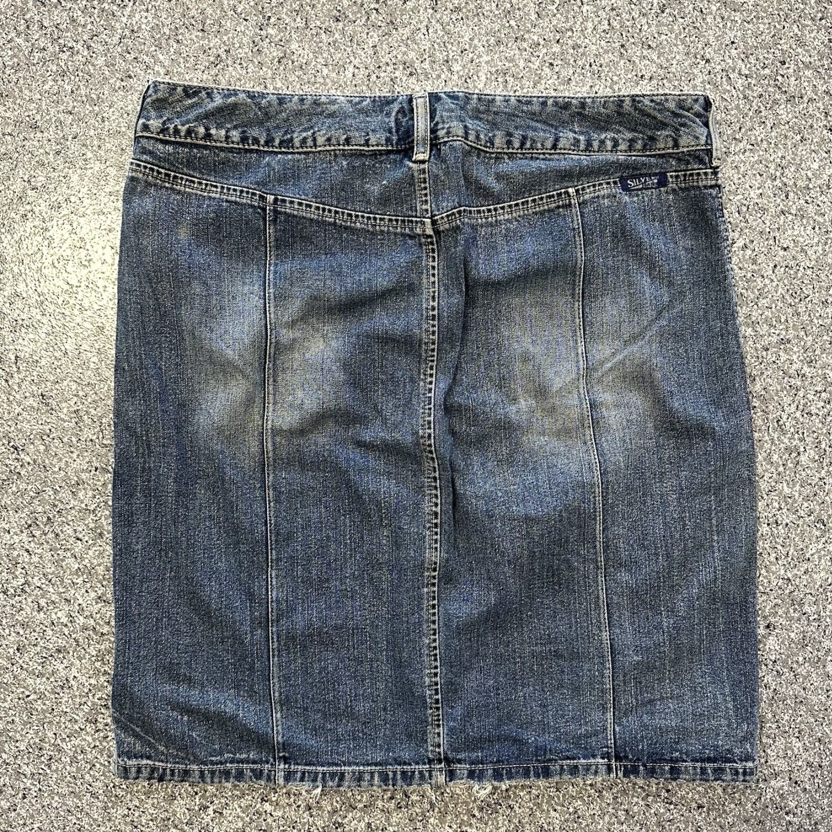 Silver Jeans Co. VINTAGE Silver Jeans Skirt Womens 32 Blue Midi Denim Cotton Solid Zip Casual 90s 2000s Mens Women Girls Size 24" / US 00 / IT 34 - 4 Thumbnail