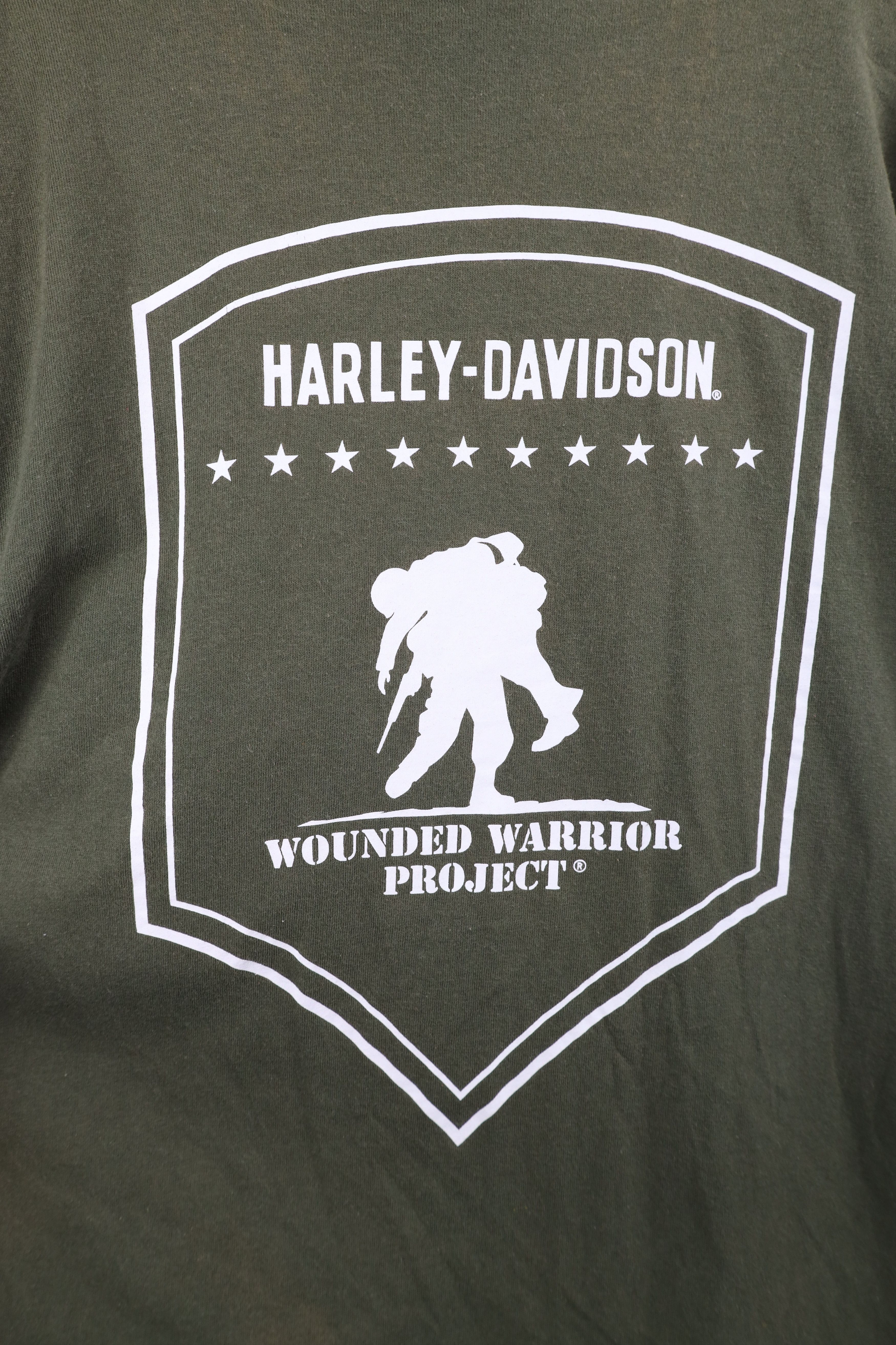 Harley Davidson × Vintage Vintage Harley Davidson Sun Faded Wounded Warrior T-Shirt Size US L / EU 52-54 / 3 - 12 Thumbnail