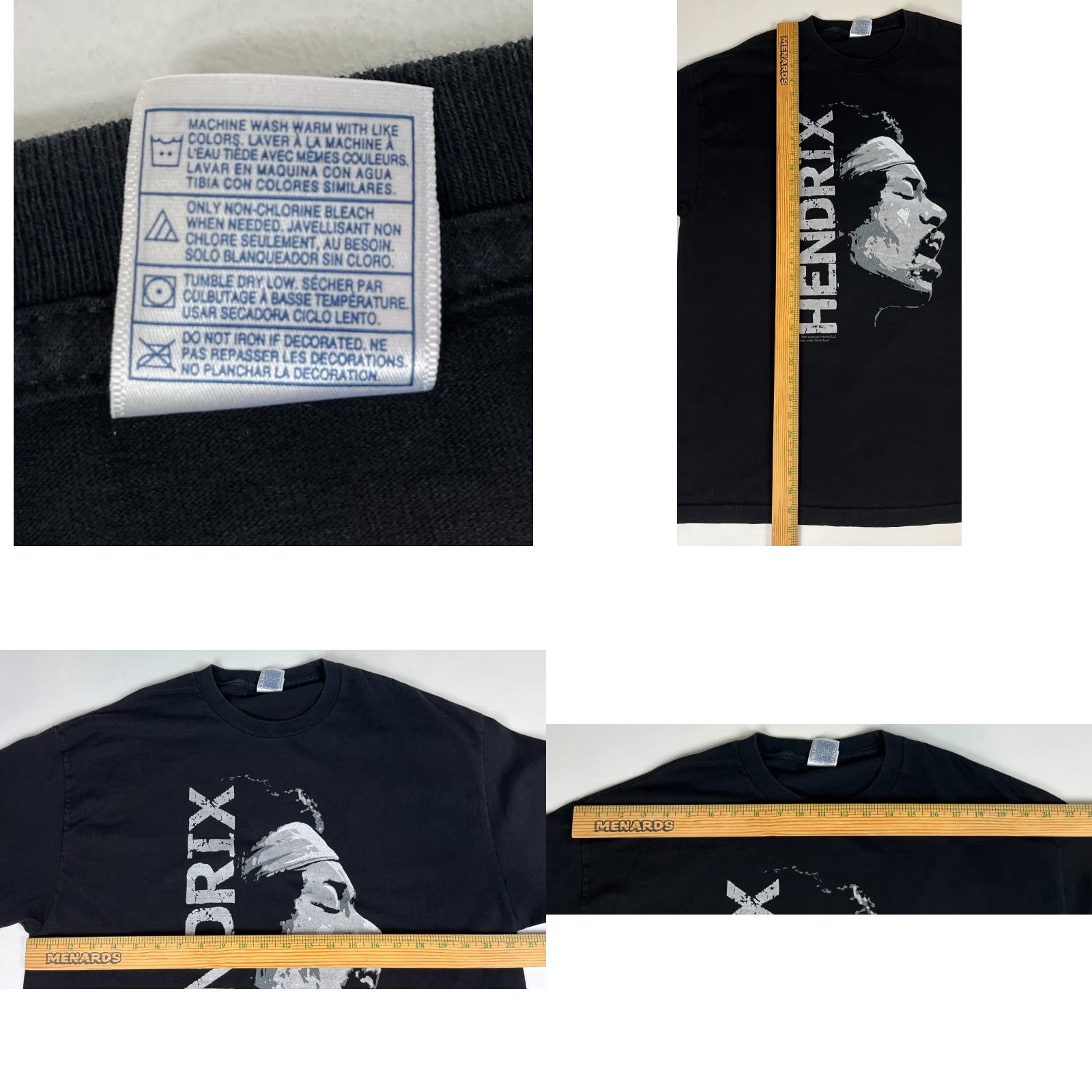 Vintage VINTAGE Jimi Hendrix T-Shirt XL Black Cotton Short Sleeve Crew Neck 2004 Authentic Hendrix Mens XL T-Shirt Size US XL / EU 56 / 4 - 8 Thumbnail