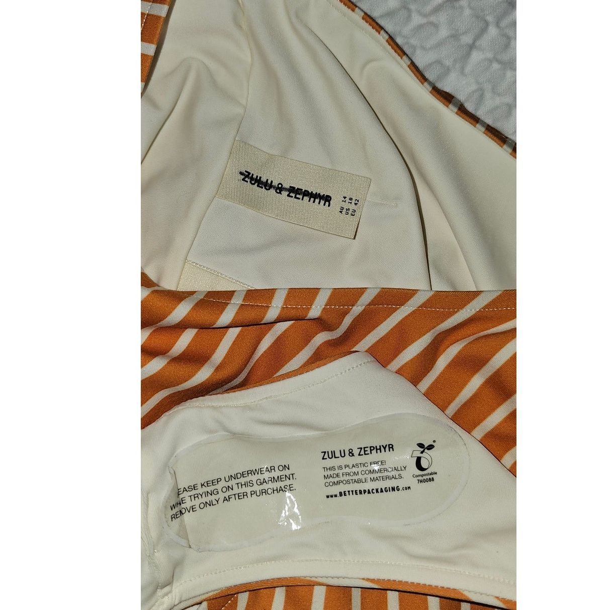 Free People New Zulu & Zephyr Tangerine Stripe One-Piece $180 US 10 Size L / US 10 / IT 46 - 5 Thumbnail