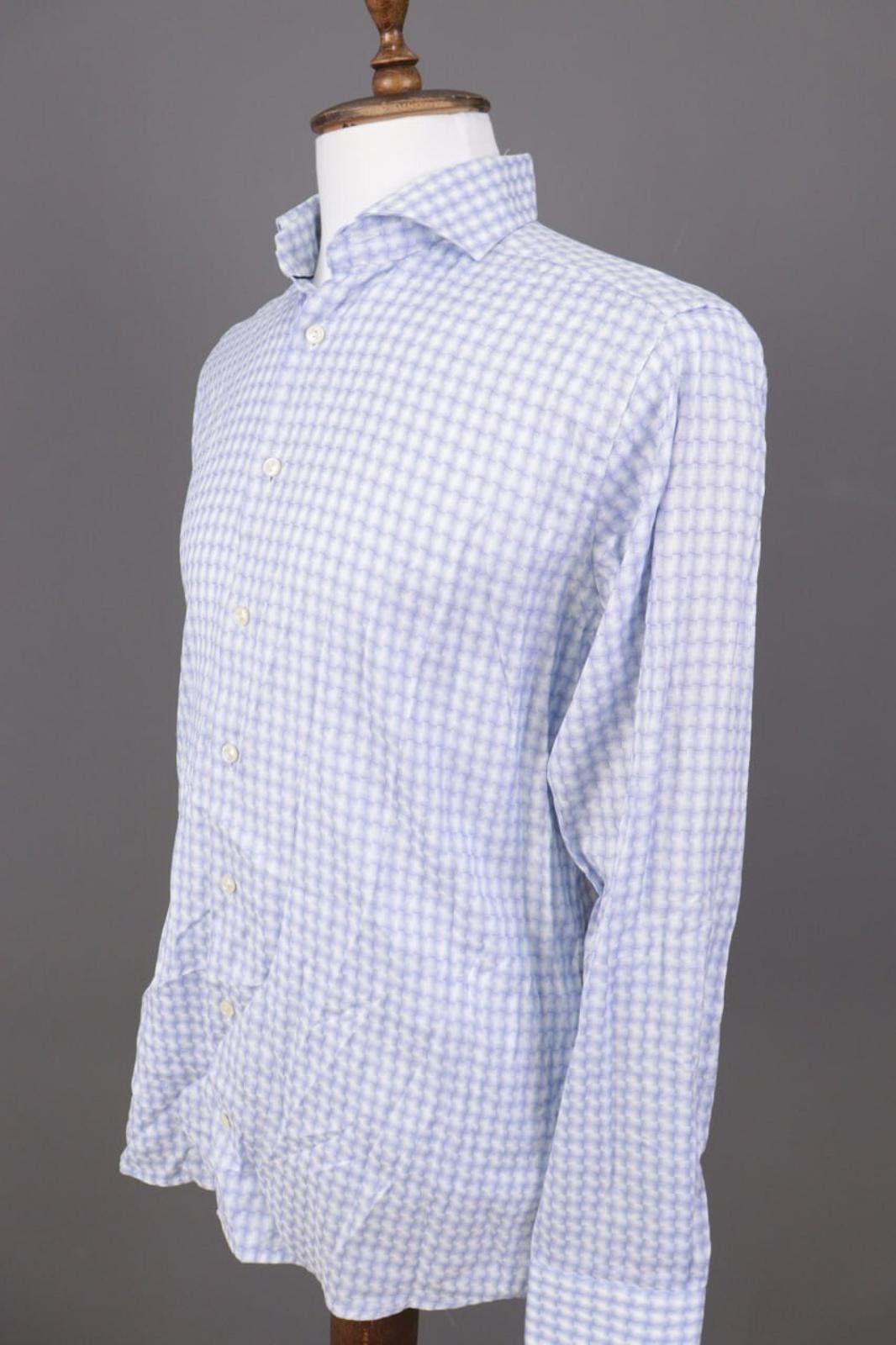 Eton Eton Slim Fit Blue Signature Twill Dress Shirt 42 / 17 Size US M / EU 48-50 / 2 - 7 Thumbnail