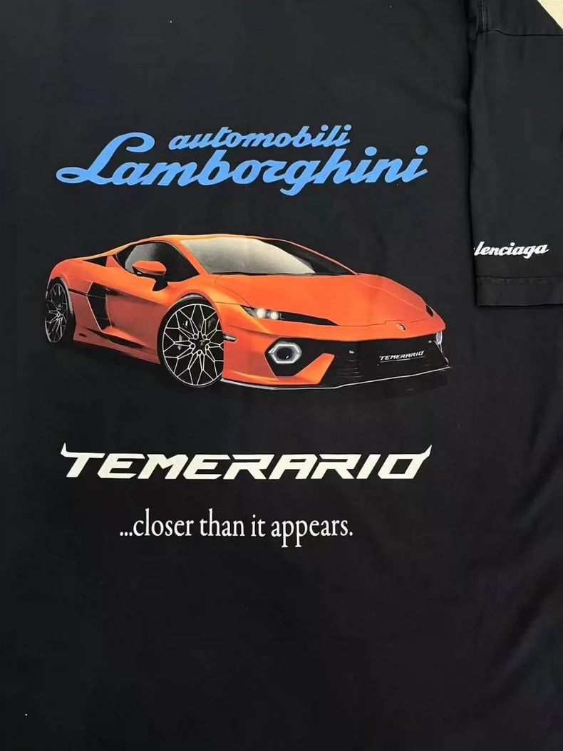 Balenciaga Balenciaga Quick-drying short sleeve T-shirt with car patt Size US XL / EU 56 / 4 - 3 Thumbnail