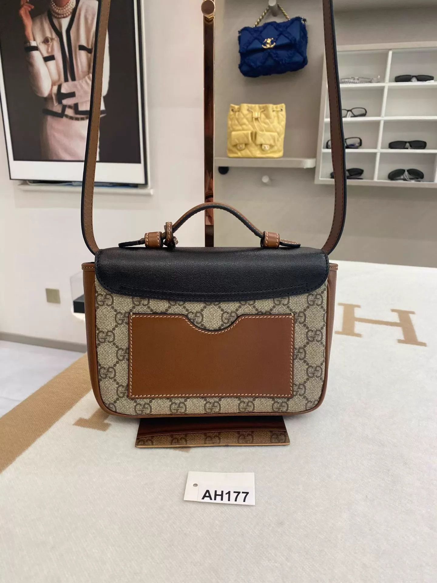 Gucci GUCCI Padlock GG Monogram Black Calfskin Handbag Near Mint Size ONE SIZE - 4 Thumbnail