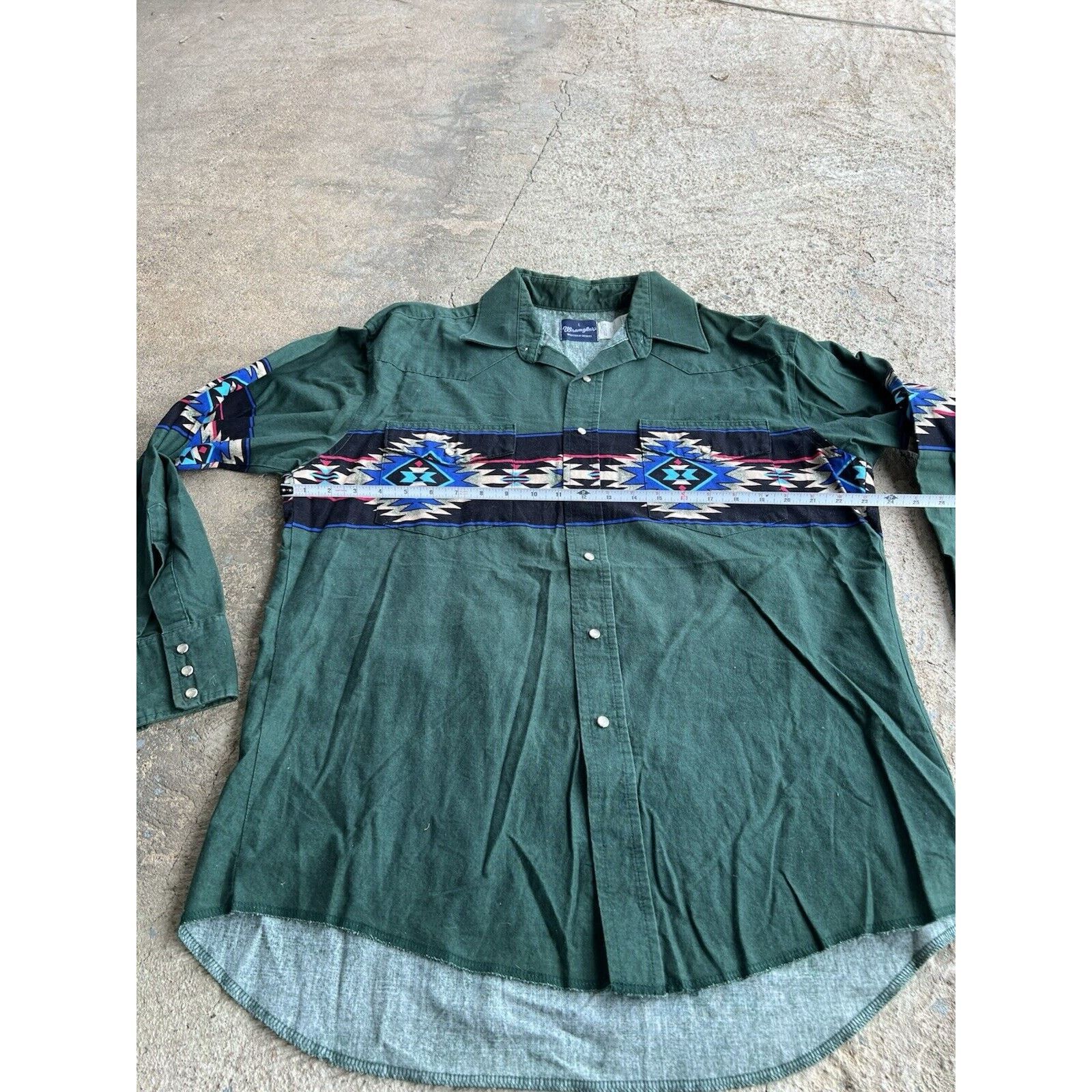 Wrangler Vintage Wrangler Green Western Aztec Pearl Snap Shirt XL Size US XL / EU 56 / 4 - 6 Thumbnail