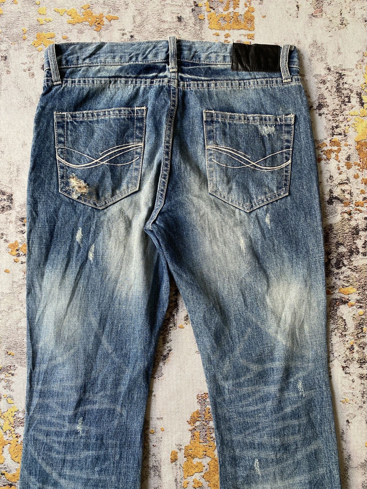 Japanese Brand Cavari A Claw Mark Studded Distressed Flare Denim Size US 32 / EU 48 - 12 Thumbnail