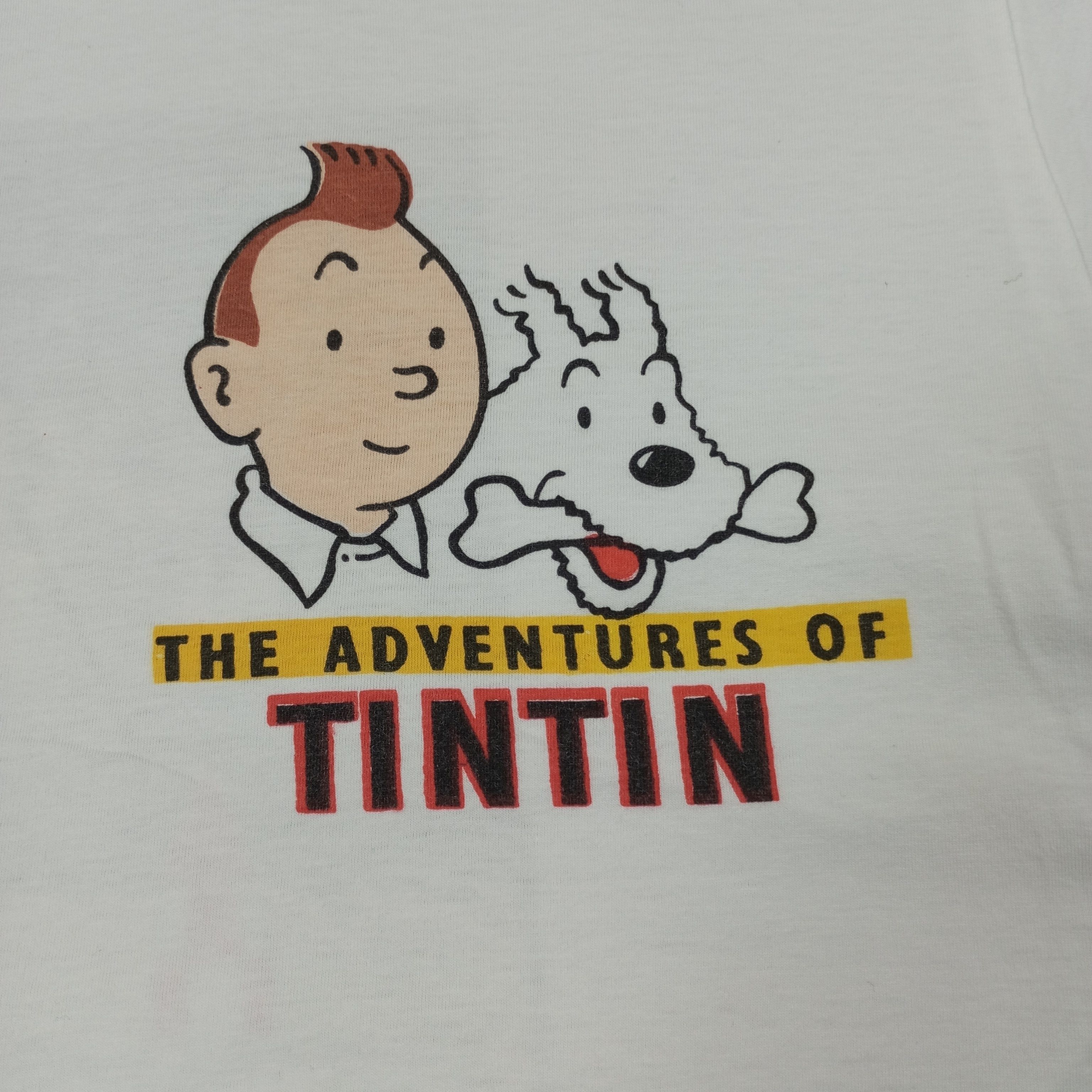 Vintage The Adventures Of Tintin Cartoon Tshirt c239n15 Size US L / EU 52-54 / 3 - 4 Thumbnail
