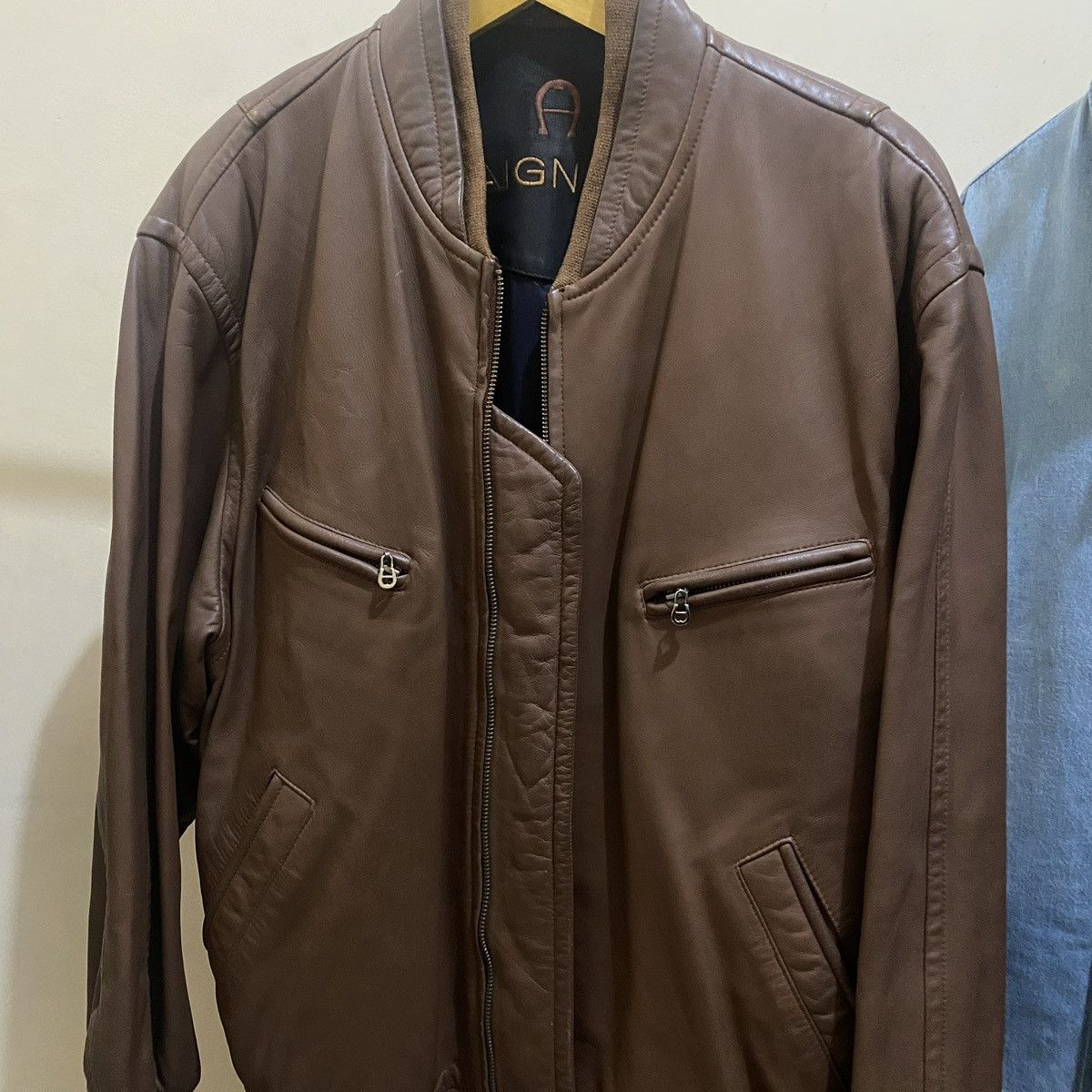 Aigner Aigner Leather Jacket brown vintage Size US L / EU 52-54 / 3 - 1 Thumbnail