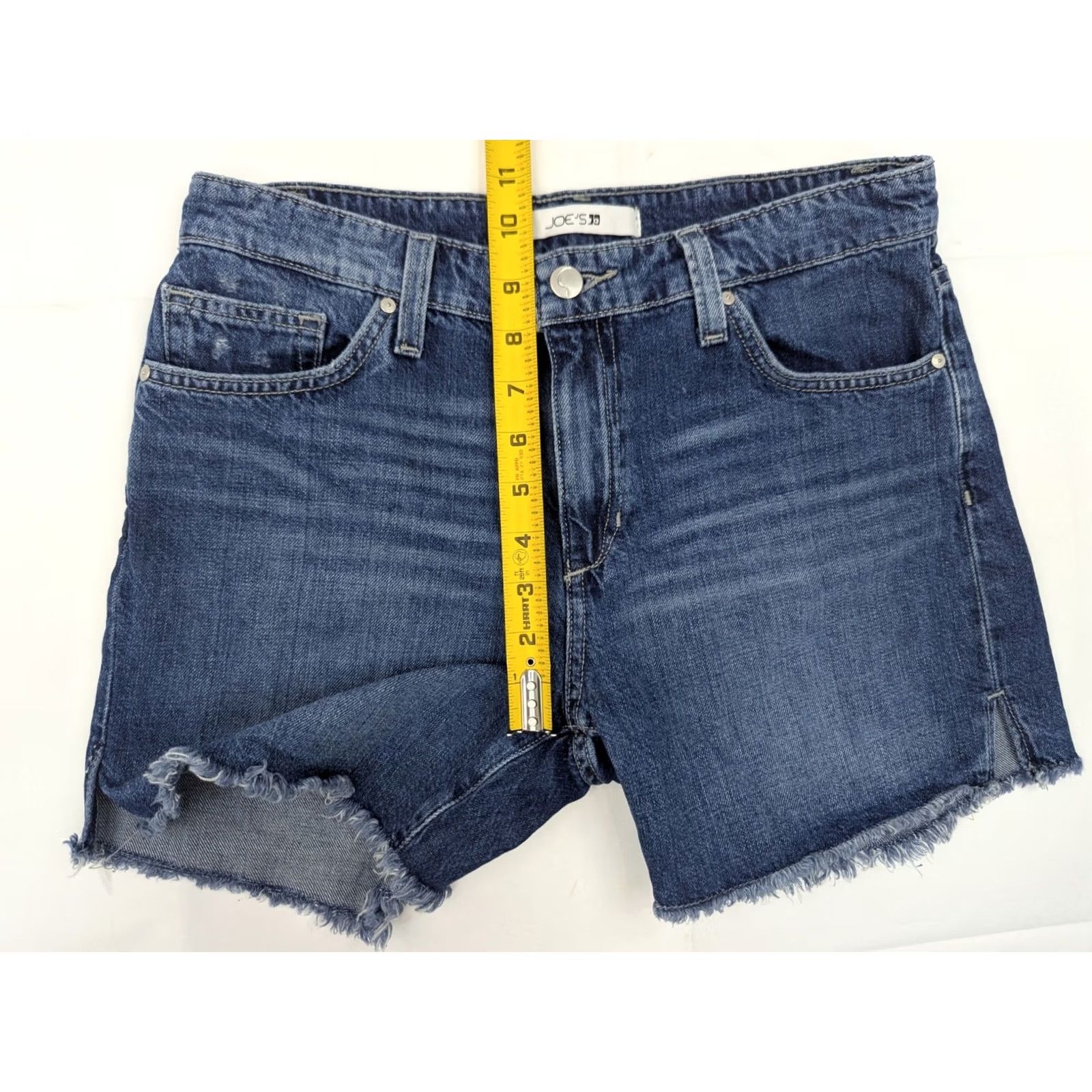 Vintage Joes Jeans Cut-Off Stretch Denim Shorts Women 30 Mid Rise Distressed Blue 5-Pocket Button Zipper Frayed Fringe Vintage No XS? Not applicable Size 30" / US 8 / IT 44 - 4 Thumbnail