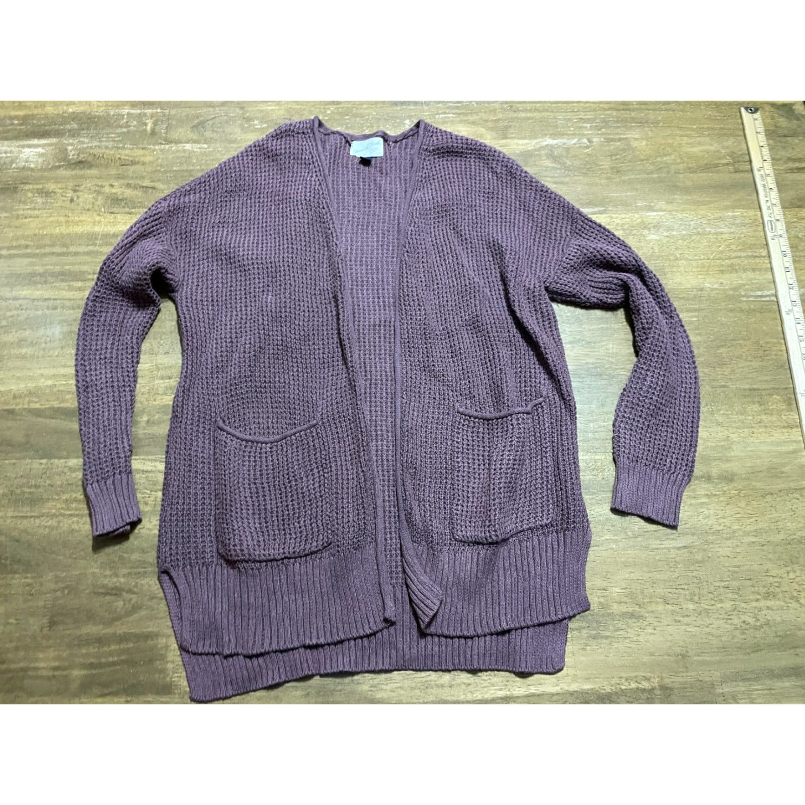 Vintage Universal Thread Sweater Cardigan, Women's Size M, Brown Knit Open, Long Sleeve, Open Cardigan, Women, Medium Brown Knit Cardigan Size M / US 6-8 / IT 42-44 - 2 Thumbnail