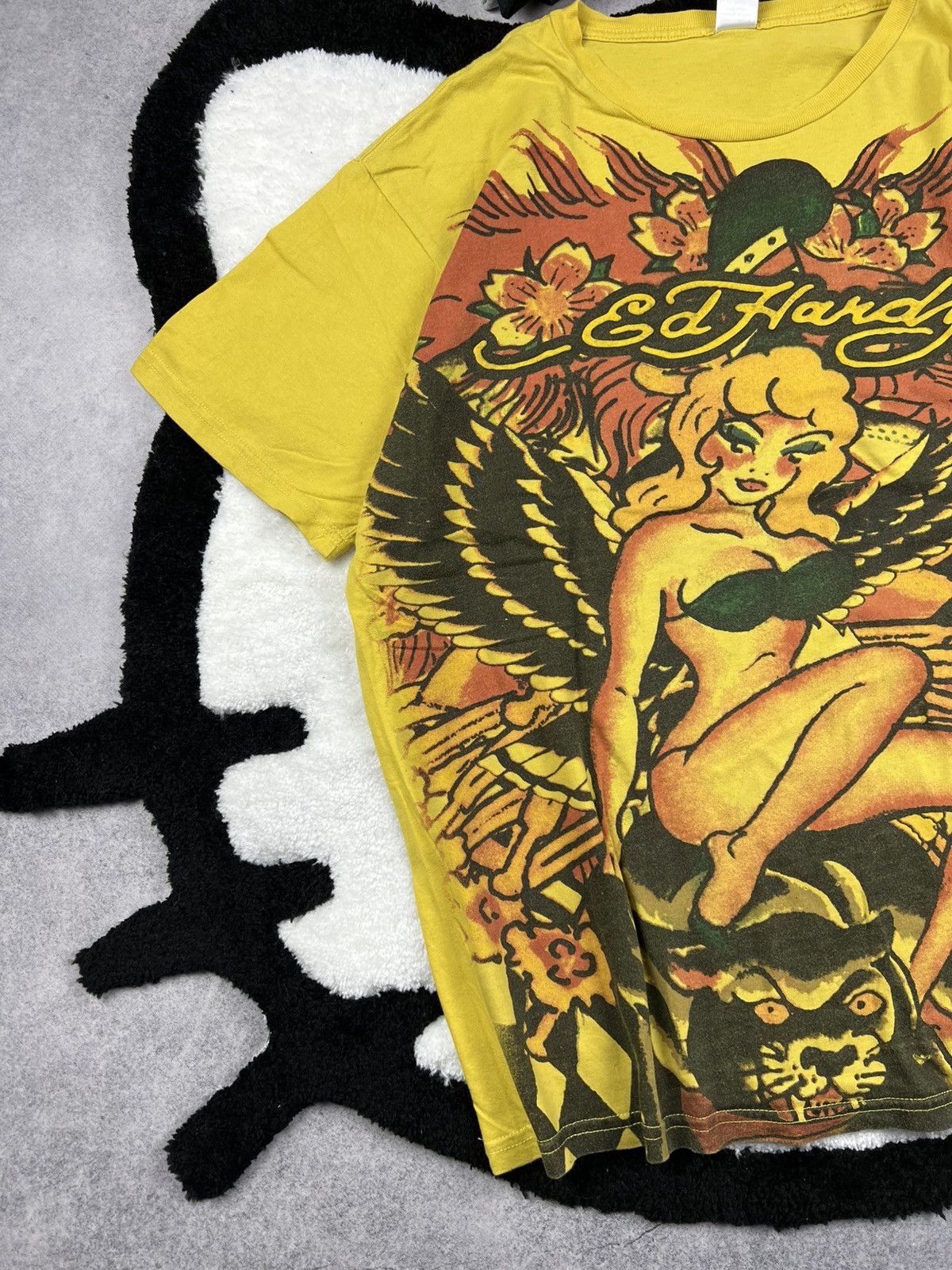 Christian Audigier × Ed Hardy × Japanese Brand Vintage Christian Audigier Naked Girl Rhinestone Skulls Tee Size US L / EU 52-54 / 3 - 2 Thumbnail