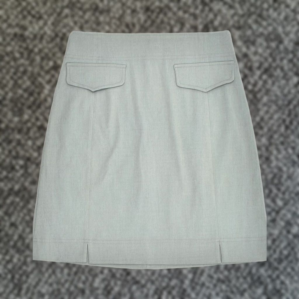 Vintage VINTAGE Womens High Waist A-Line Skirt Grey IT 46 Large W29 Polyester 17in 29in AG05 Size 36" / US 14 / IT 50 - 1 Thumbnail
