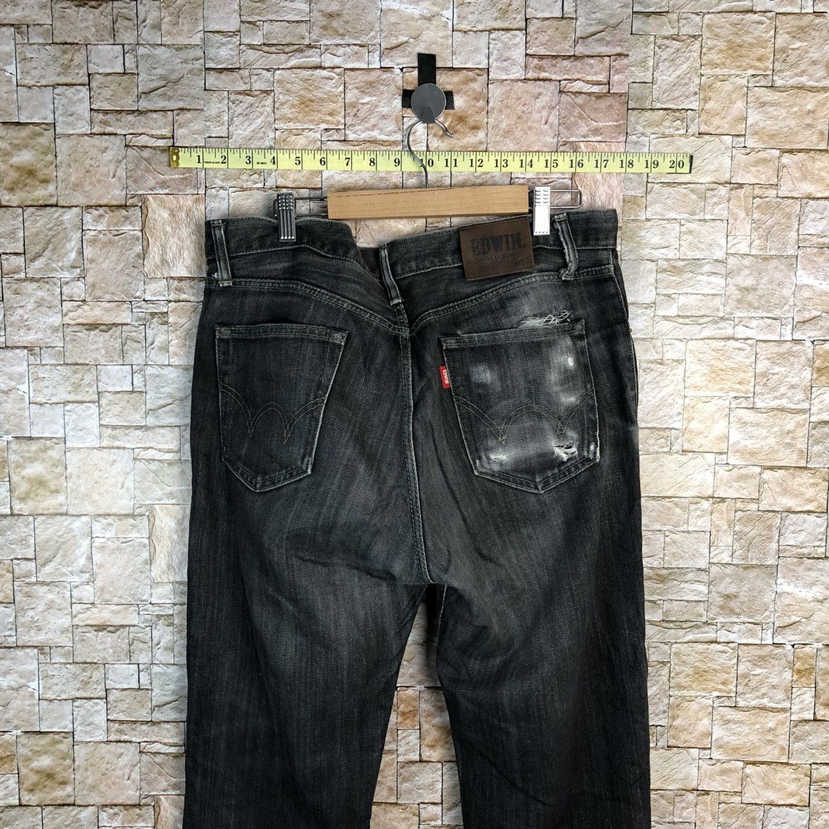 Edwin Edwin Black Denim vintage ripped distressed Pants #7598 Size US 34 / EU 50 - 13 Thumbnail
