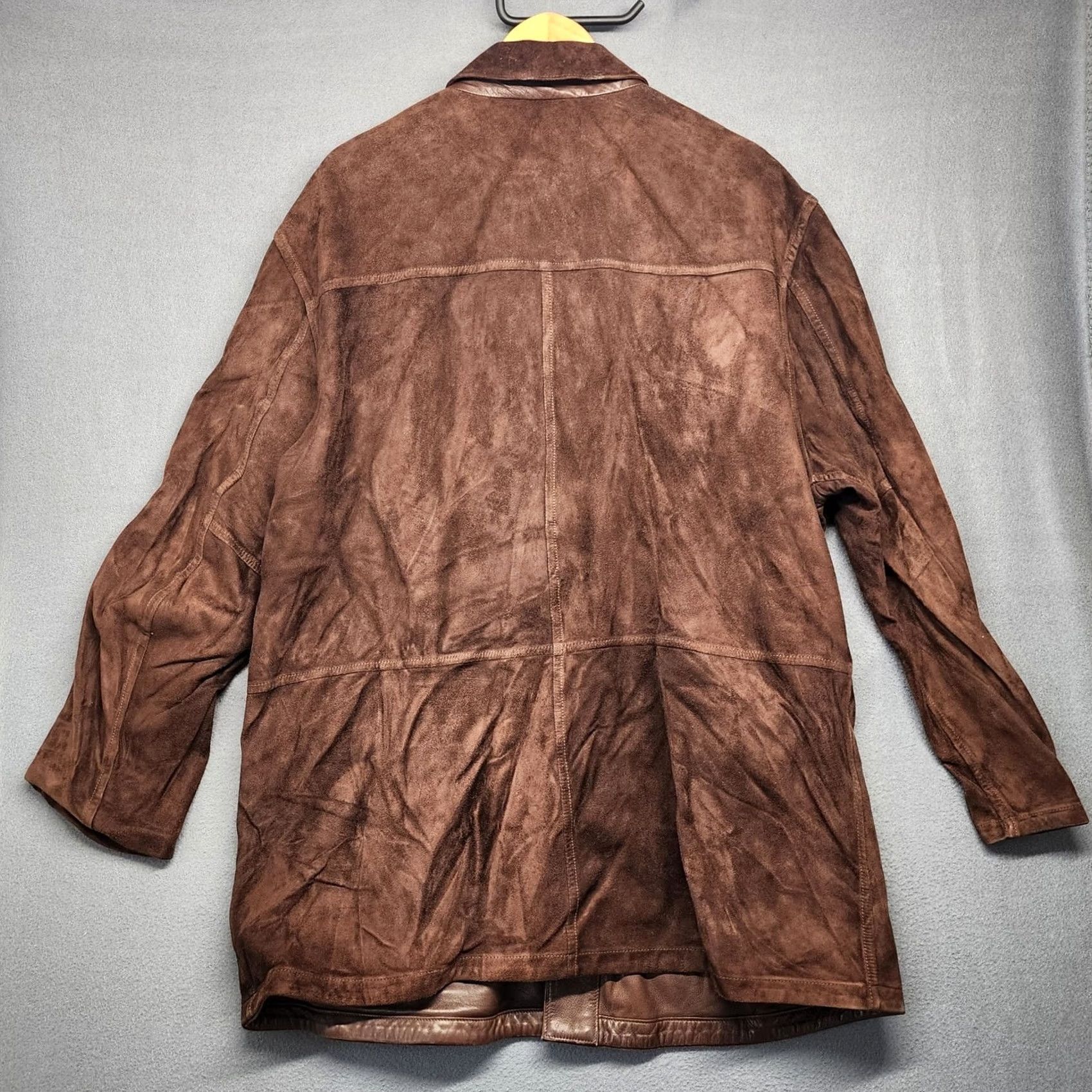 Vintage VINTAGE Ponte Vecchio Suede Leather Jacket Coat Mens XL Reversible Italy Brown Overcoat Coat Mens XL Brown Italy Suede Leather Reversible Vintage Mens Size US XL / EU 56 / 4 - 4 Thumbnail