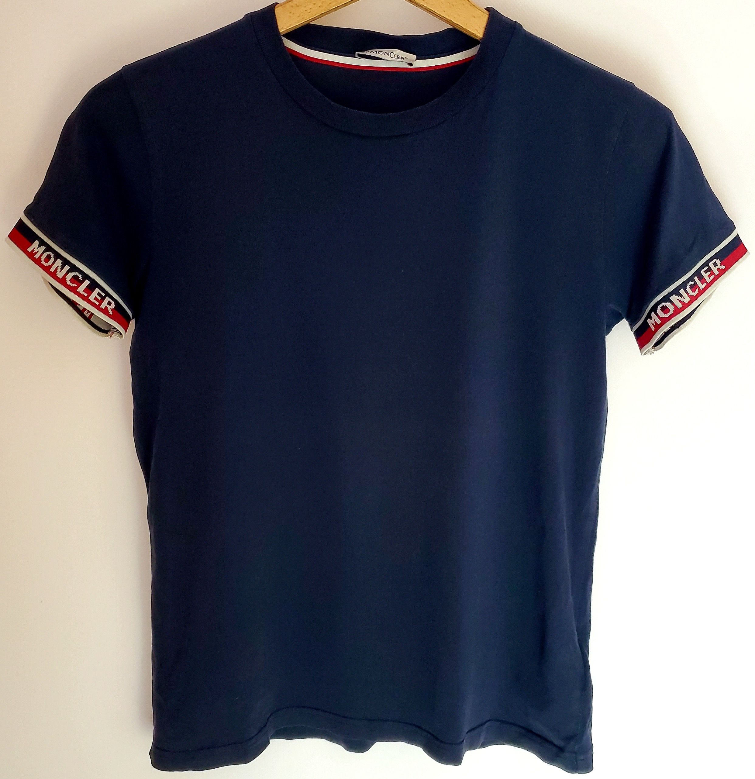 Moncler Moncler Junior Tape Logo Maglia T Shirt Navy 12 Ani 152 cm Size US XXS / EU 40 - 1 Thumbnail