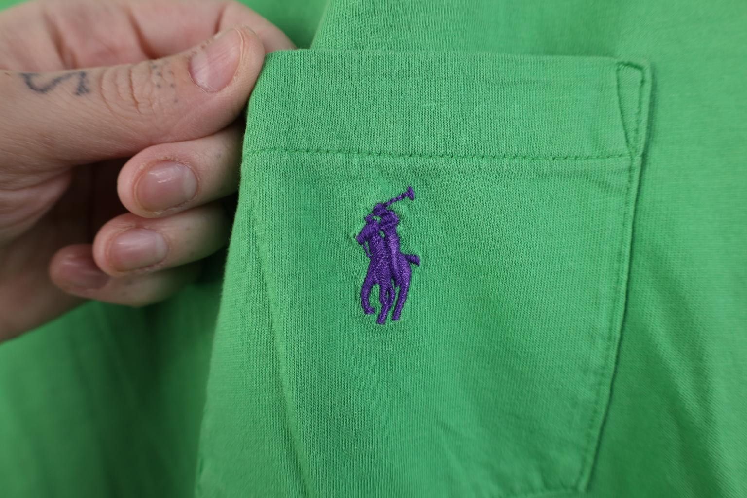 Polo Ralph Lauren Vintage Y2K Ralph Lauren Cotton Pocket T-Shirt Lime Green Size US M / EU 48-50 / 2 - 4 Thumbnail
