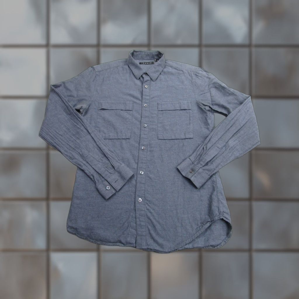 Theory Theory Button-Up Shirt Mens Small Blue Long Sleeve Casual Workwear Size US S / EU 44-46 / 1 - 1 Thumbnail