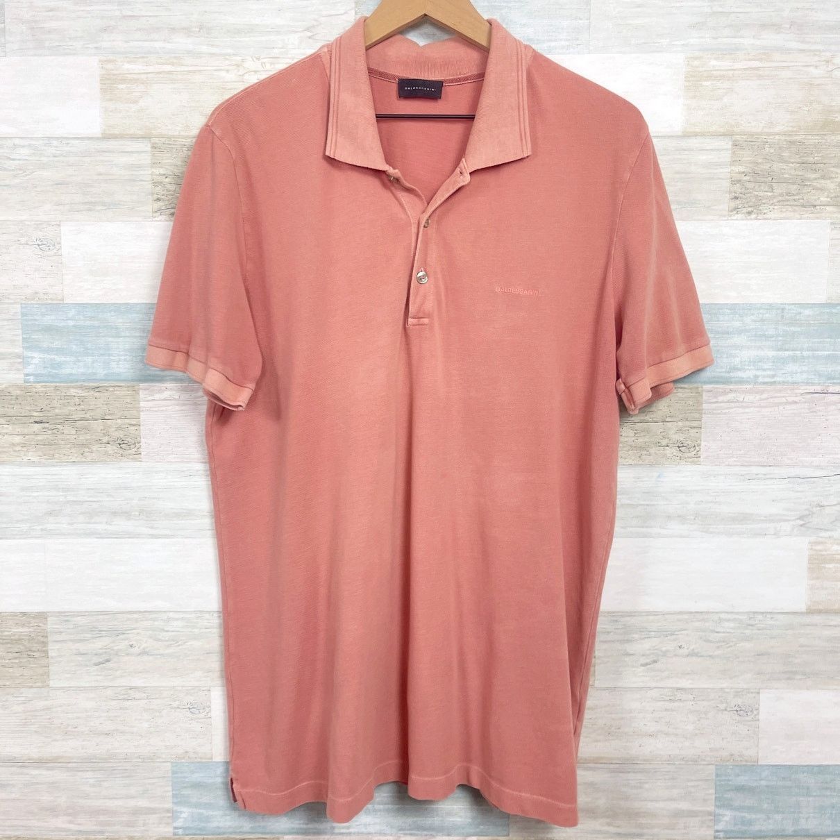 Baldessarini BALDESSARINI Pique Washed Polo Shirt Pink Short Sleeve 46 Size US XL / EU 56 / 4 - 1 Thumbnail