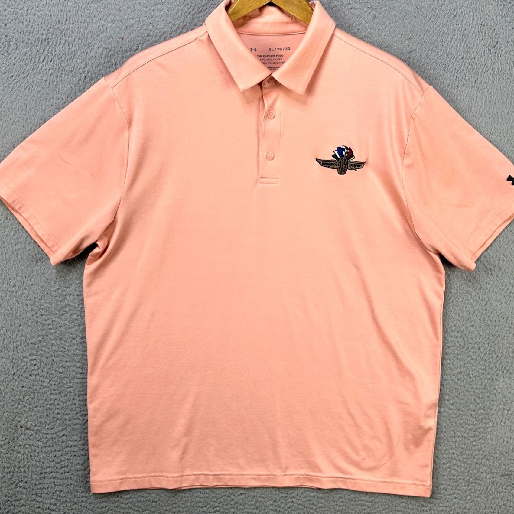 Under Armour Under Armour The Playoff Polo Shirt Mens XL Peach Rugby Golf Short Sleeve Stretch Size US XL / EU 56 / 4 - 3 Thumbnail