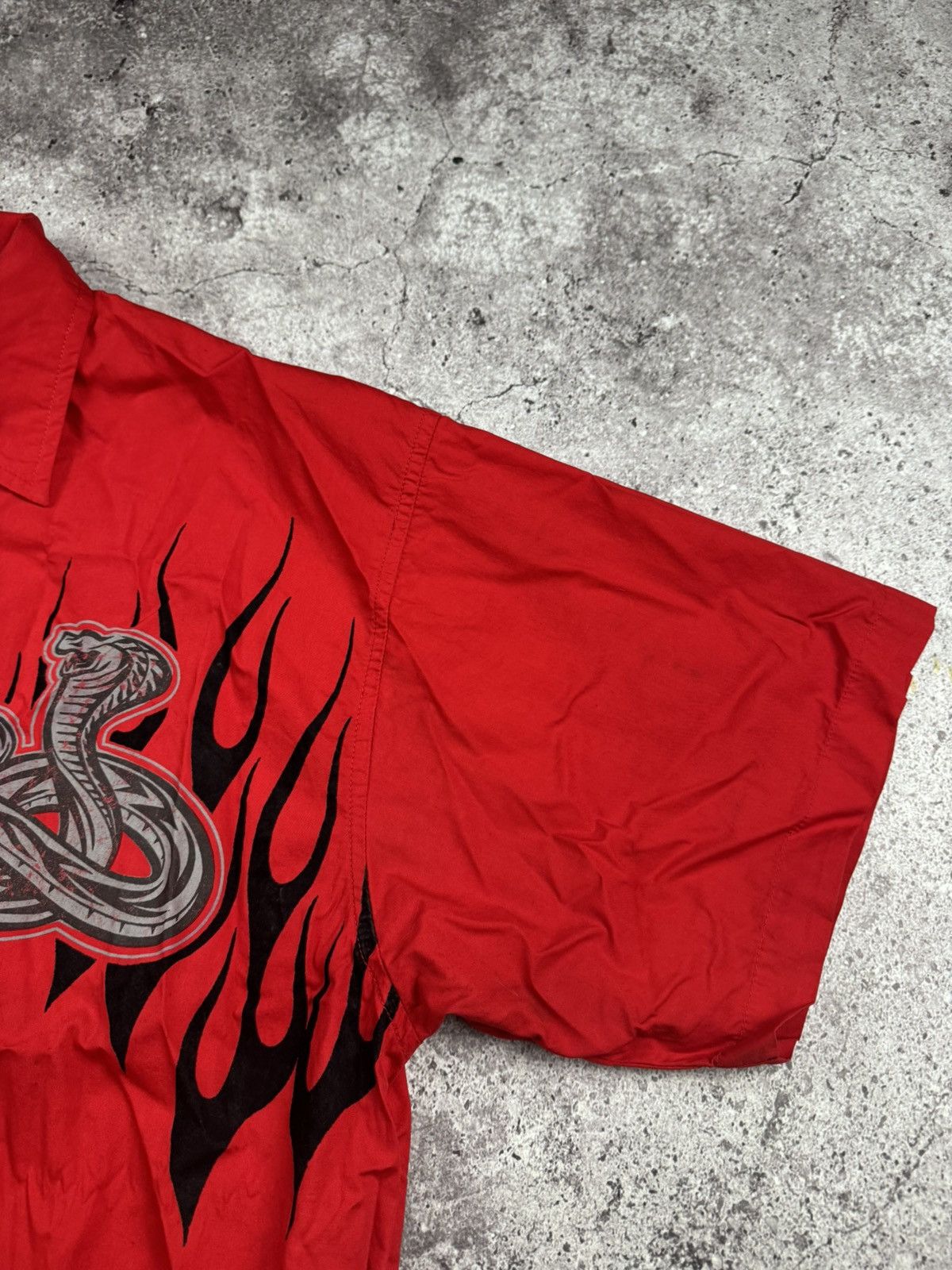 Vintage 💧Vintage Y2k No Boundaries Shirt Button Up Flames red Rare💧 Size US XXL / EU 58 / 5 - 4 Thumbnail