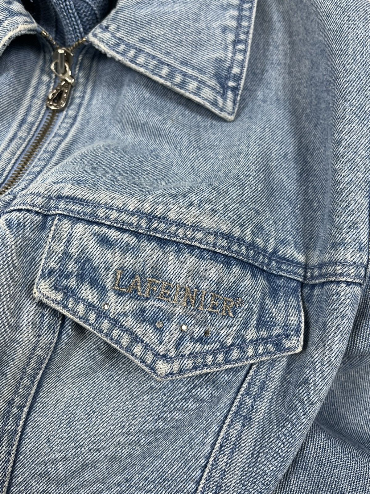 Japanese Brand Denim Knit Zip Up Jacket like Moto old jeans trending faded Size M / US 6-8 / IT 42-44 - 5 Thumbnail