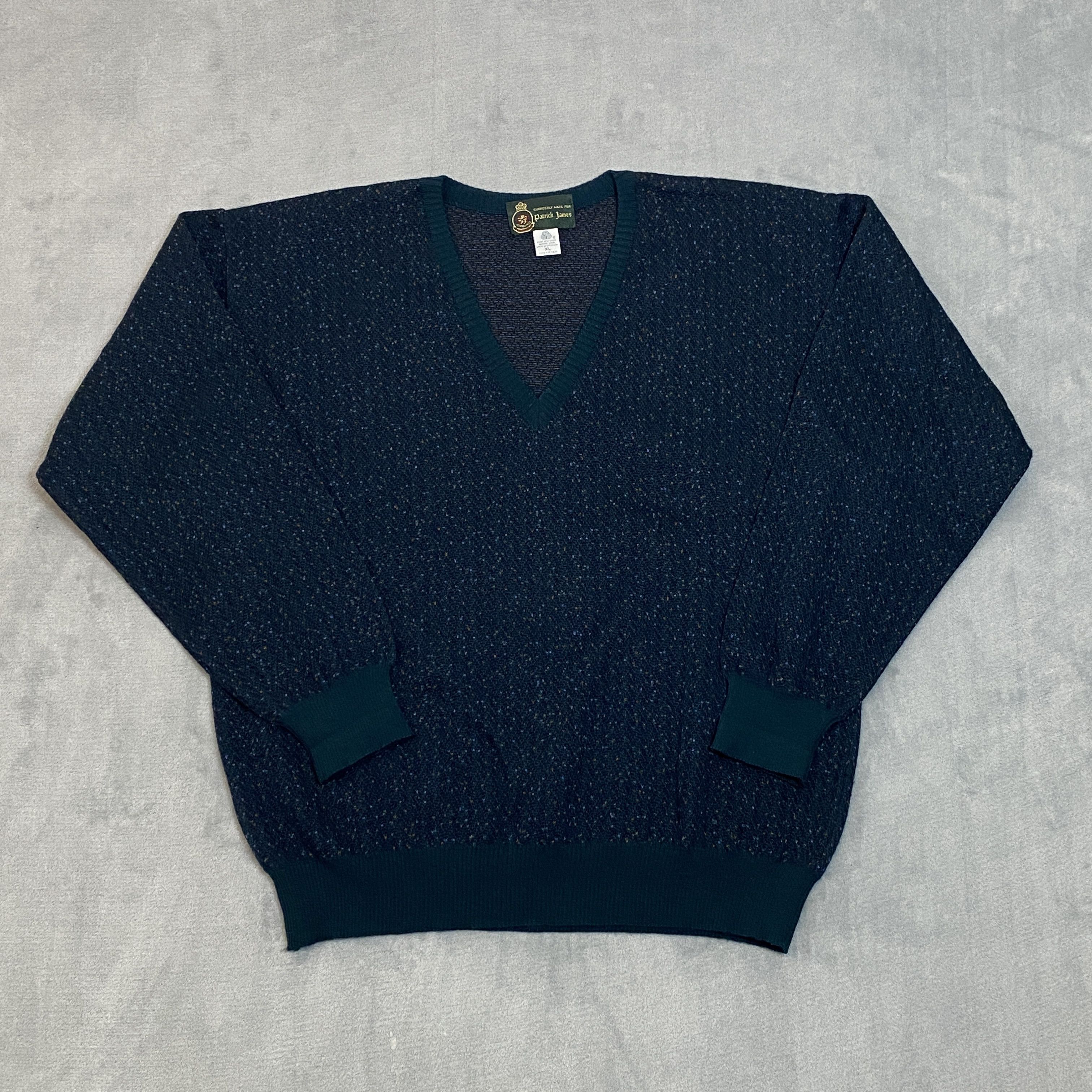 Vintage Patrick James Pure New Merino Wool Men XL Myrtle Knit V-Neck Size US XL / EU 56 / 4 - 2 Thumbnail