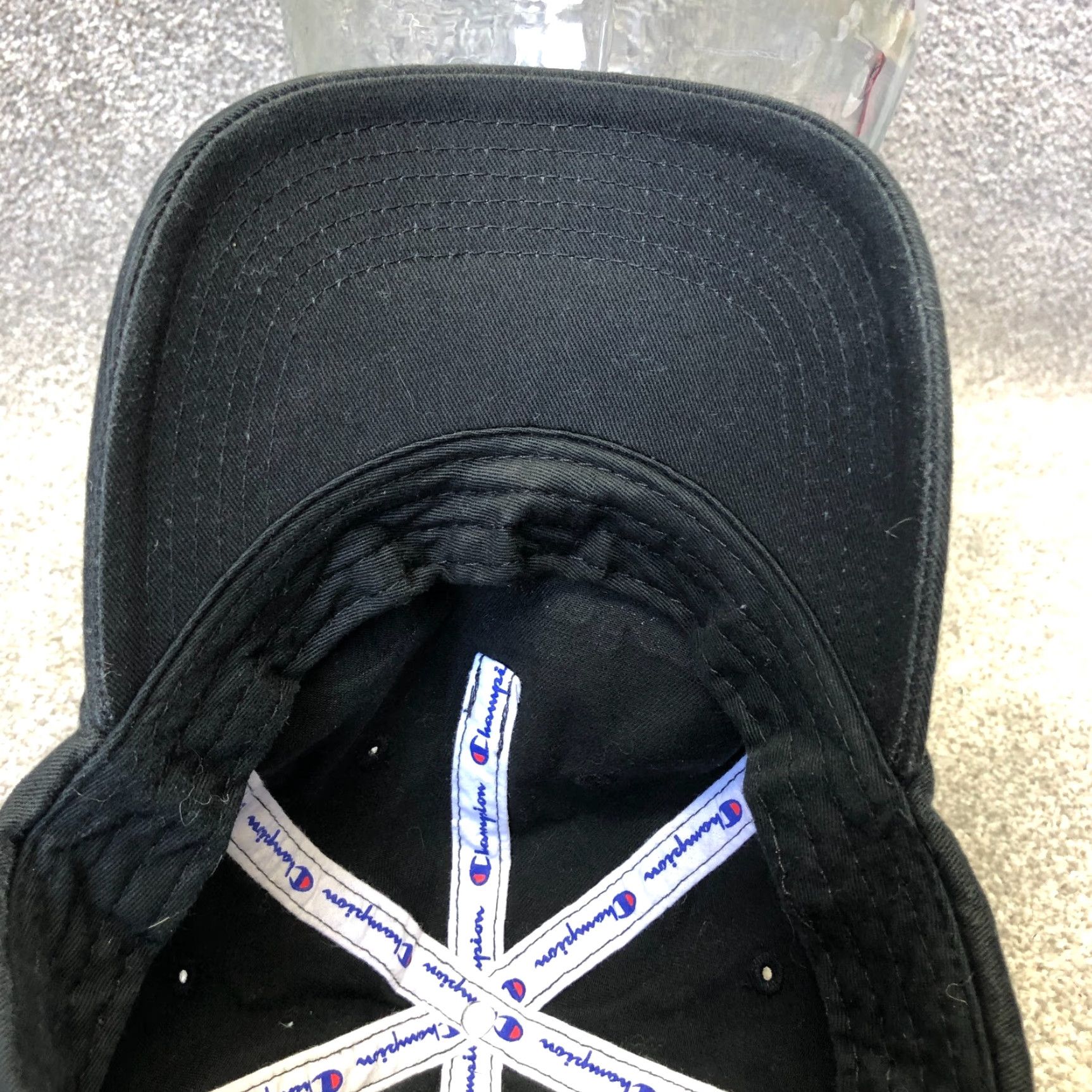 Champion Champion Hat Adult Adjustable Black Base Ball Spell Out Logo Dad Sports Size ONE SIZE - 5 Thumbnail