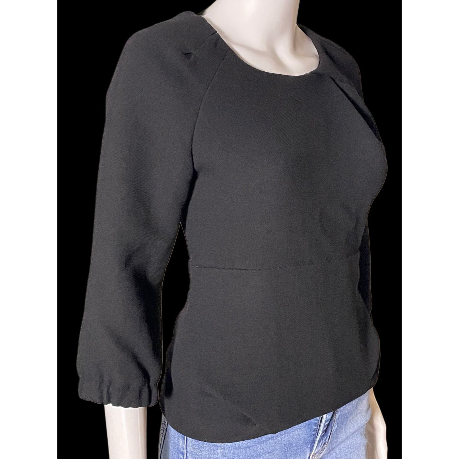 Louis Vuitton 2006 Louis Vuitton Black Wool and Silk Top By Marc Jacob Size XS / US 0-2 / IT 36-38 - 12 Thumbnail