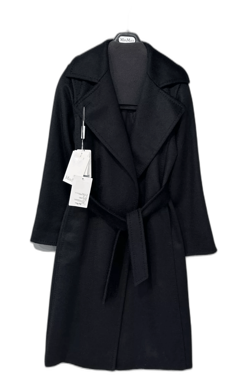 Max Mara MaxMara Manuela Black Long Coat Size S / US 4 / IT 40 - 1 Thumbnail