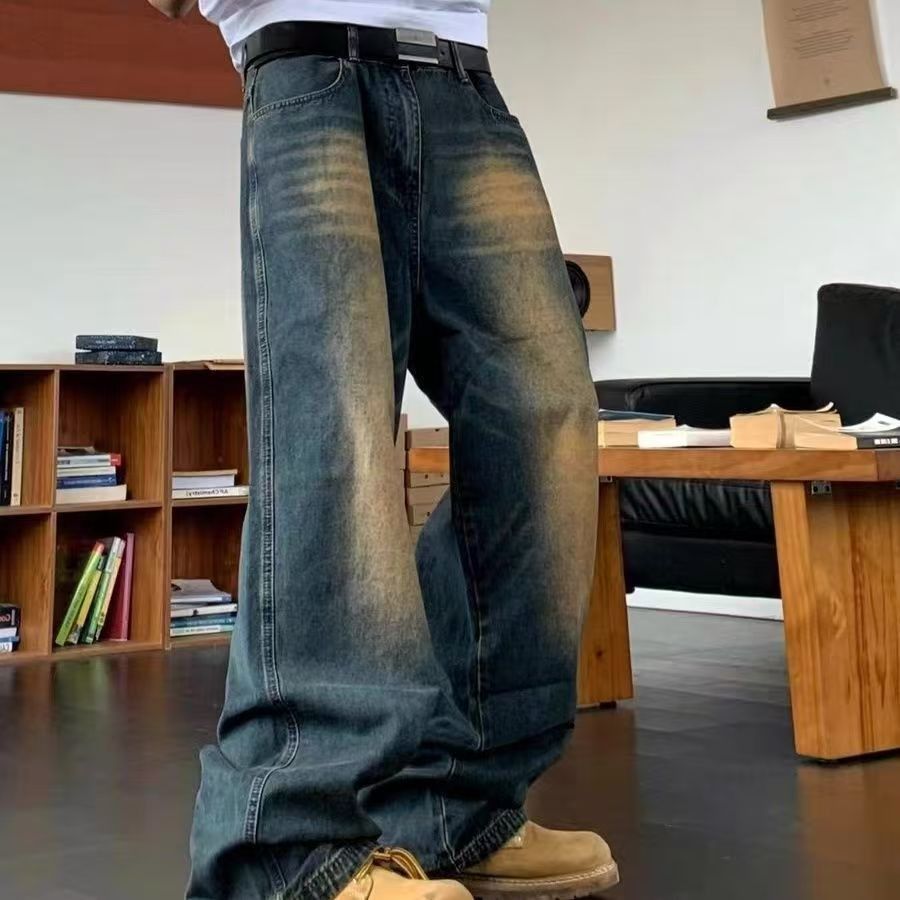 Japanese Brand × Vintage American street washed distressed loose straight jeans Size US 32 / EU 48 - 1 Thumbnail