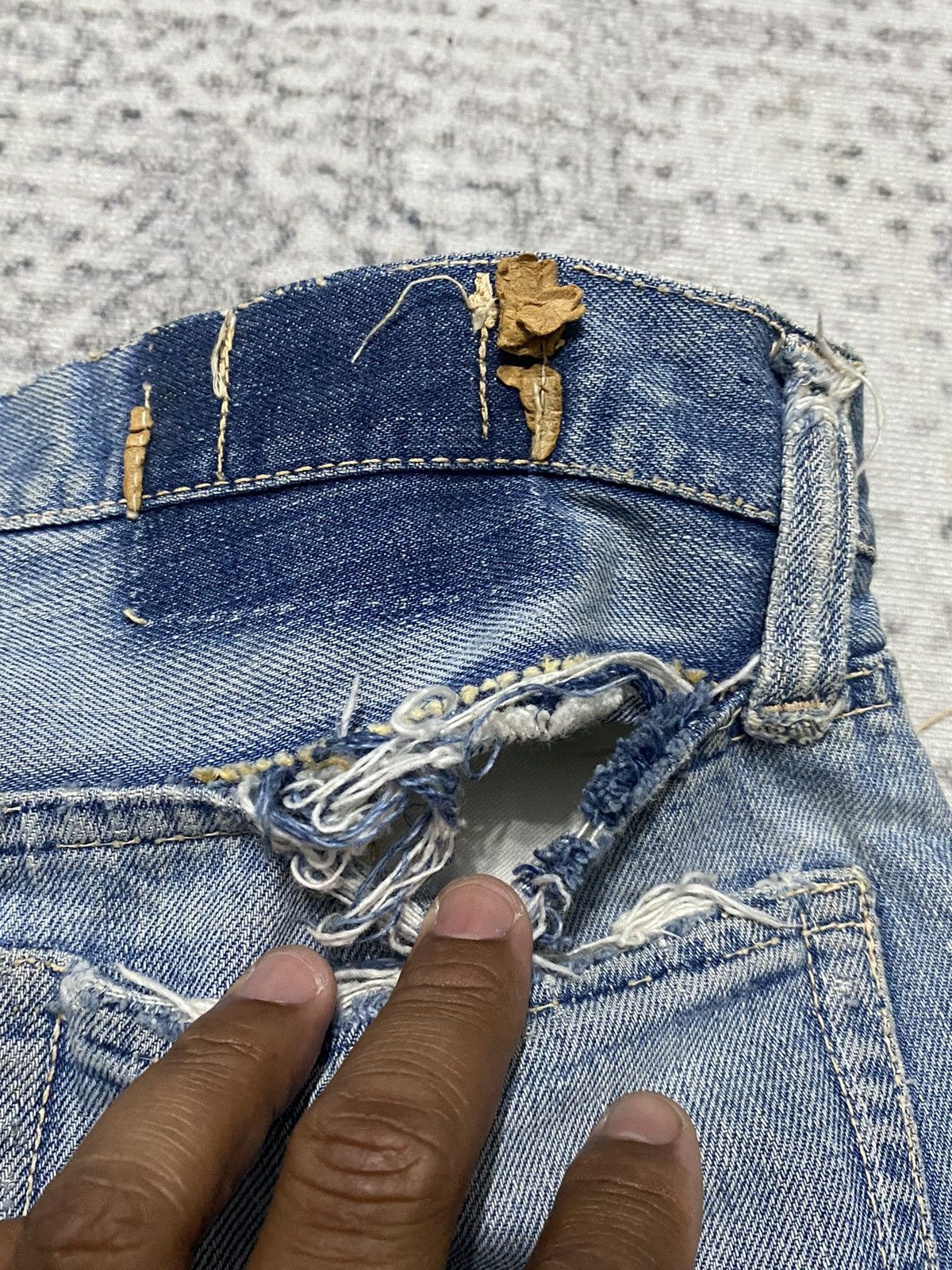 Vintage Vintage Distressed 70's CANTON Bootcut Half Selvedge Jeans Size US 32 / EU 48 - 18 Thumbnail