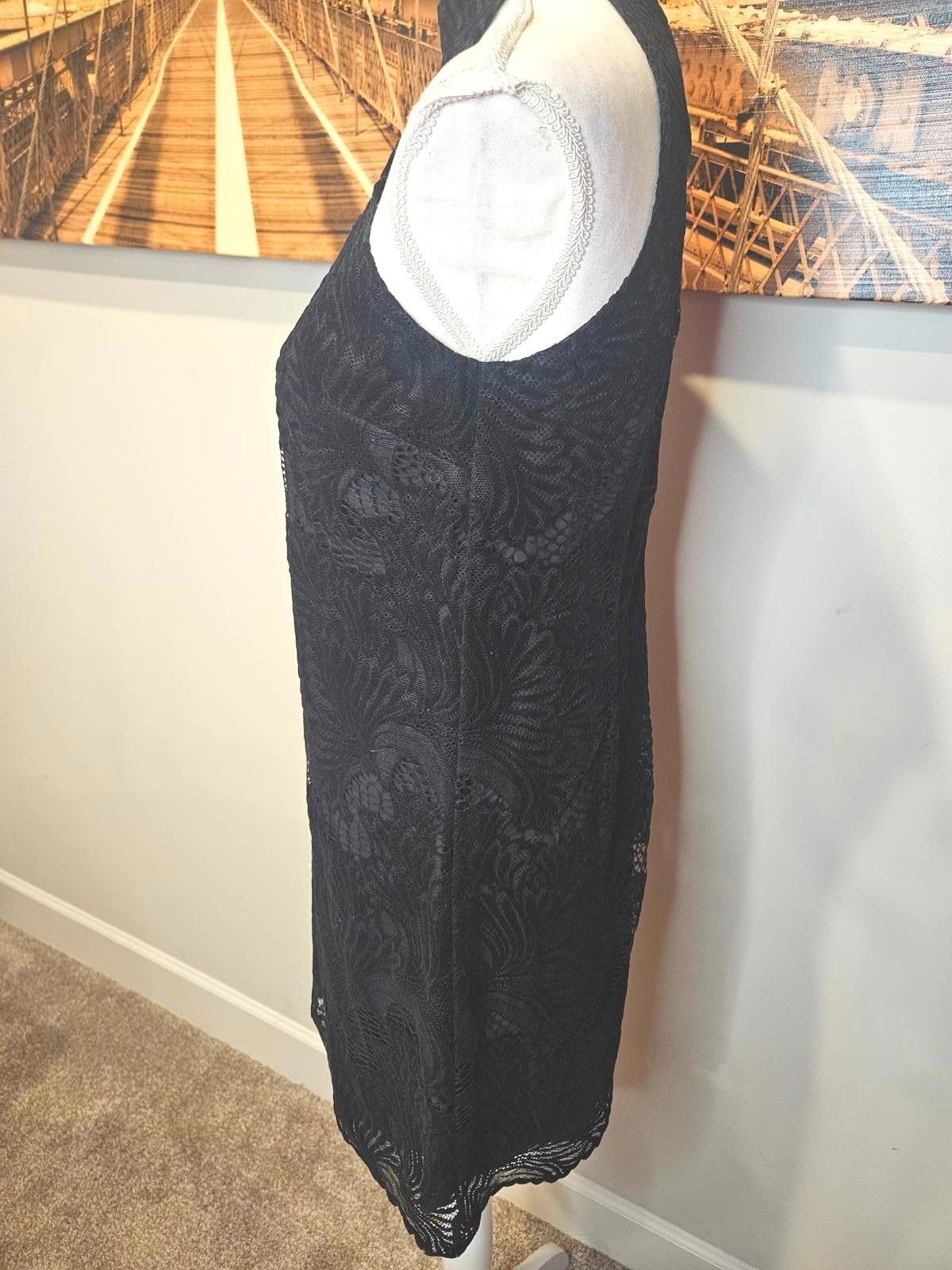 Designer Loft Elegant Black Lace Halter Dress Size XS / US 0-2 / IT 36-38 - 2 Thumbnail