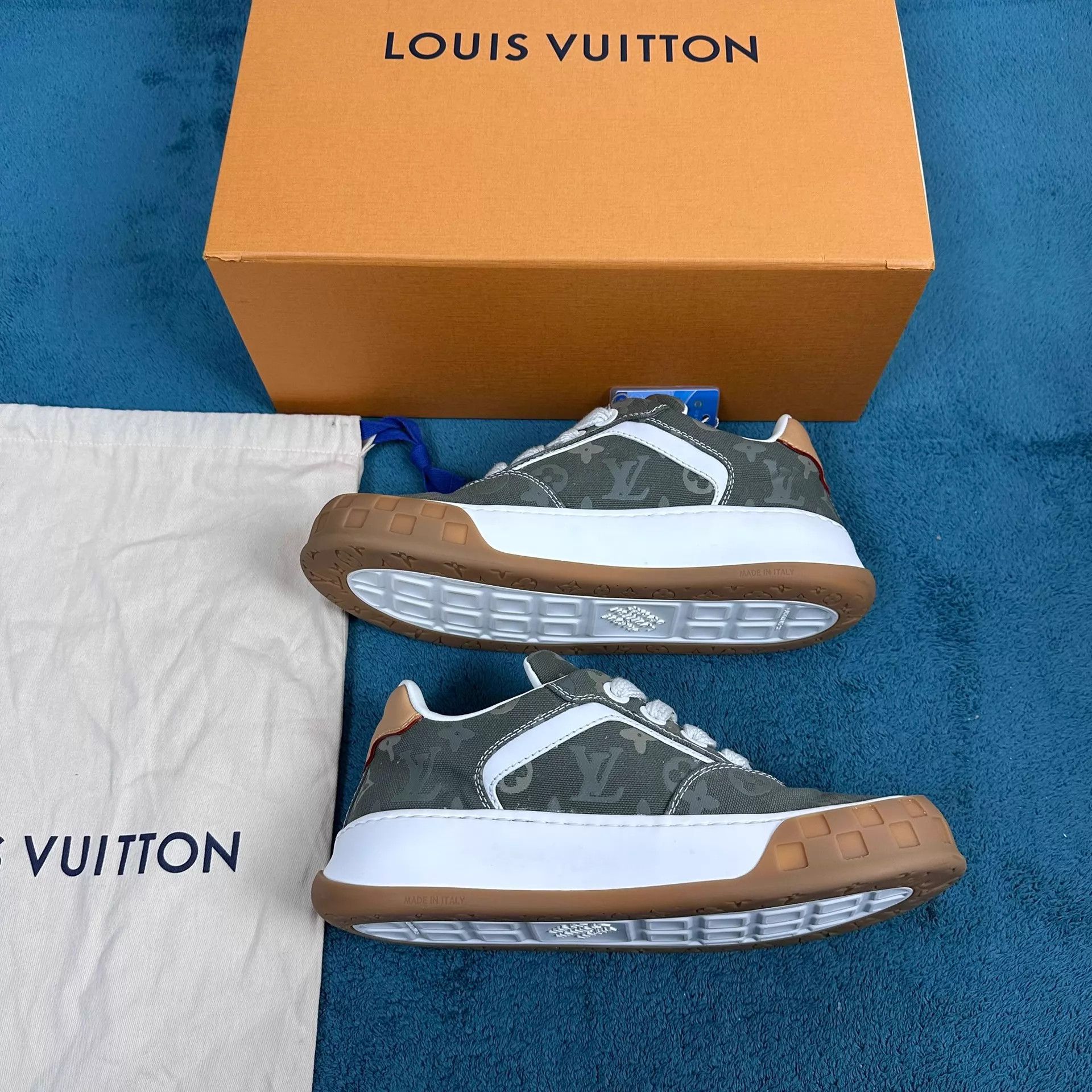 Louis Vuitton L.V. Tilted C&L Platform Low-Top Olive 7.5/41.5 Size US 8.5 / EU 41-42 - 3 Thumbnail