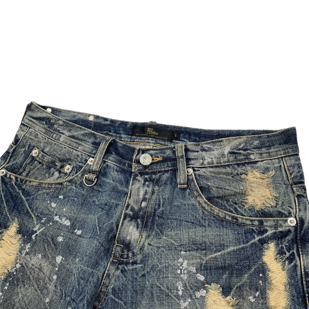 14th Addiction × If Six Was Nine × KMRii Midas Distressed Denim Shorts Size US 30 / EU 46 - 3 Thumbnail